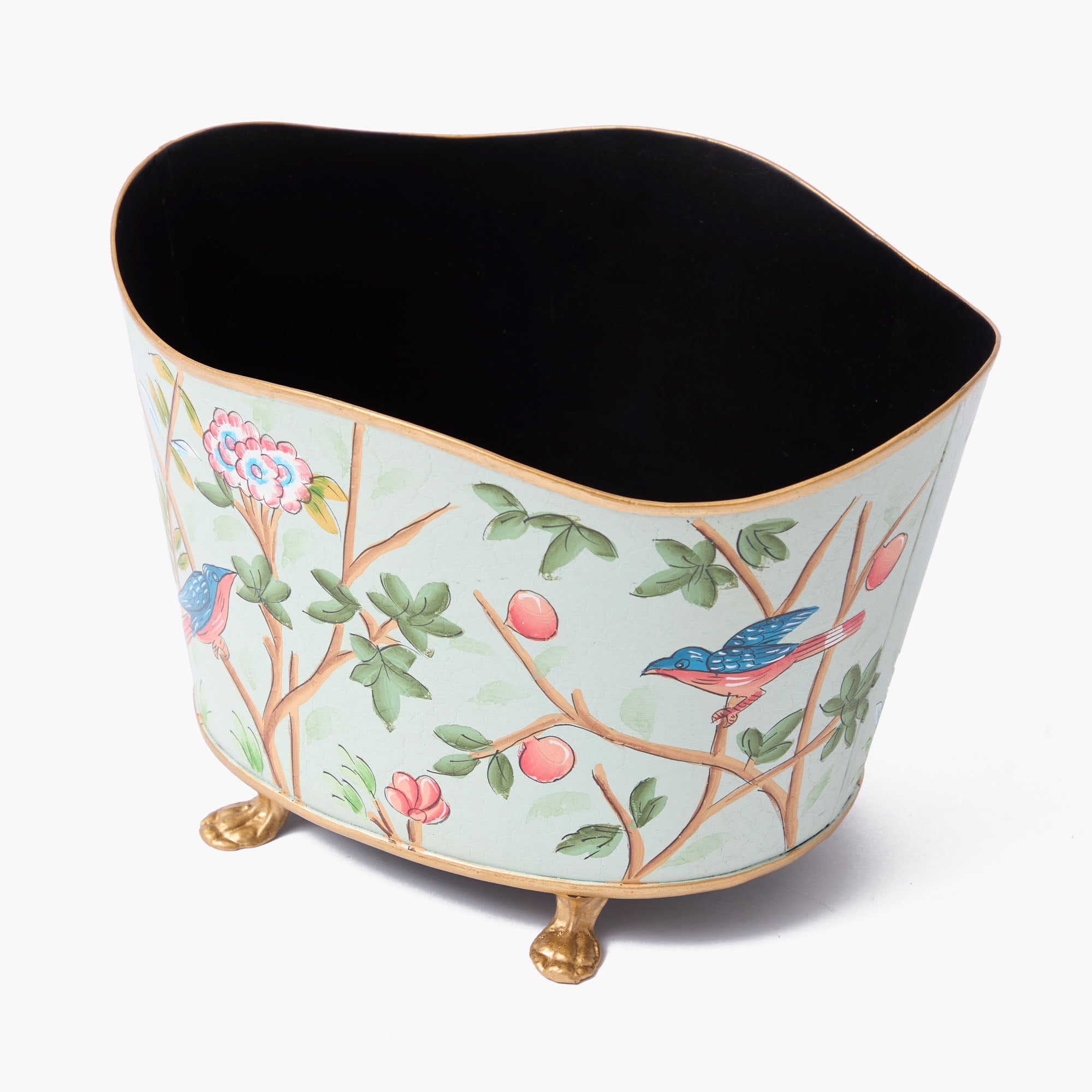 Green Chinoiserie Tole Planter