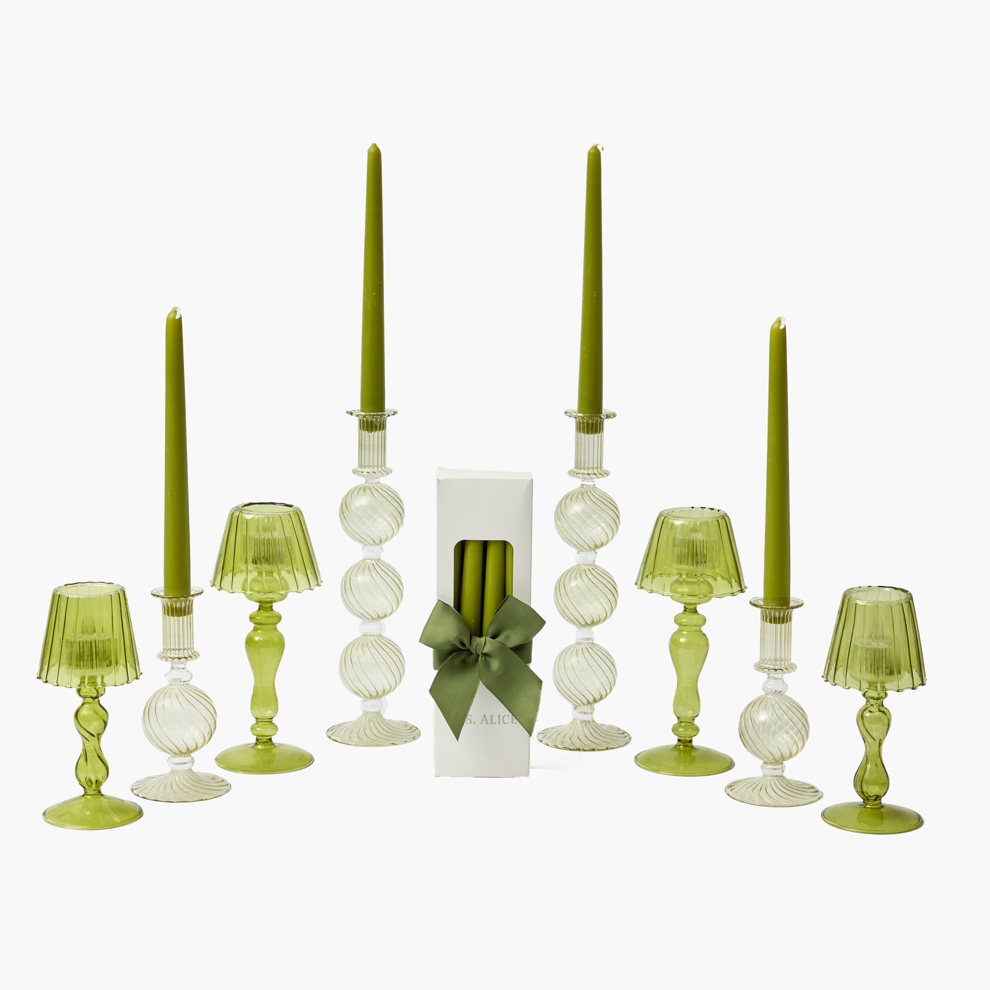 Camille Olive Candlescape (Apple Green)