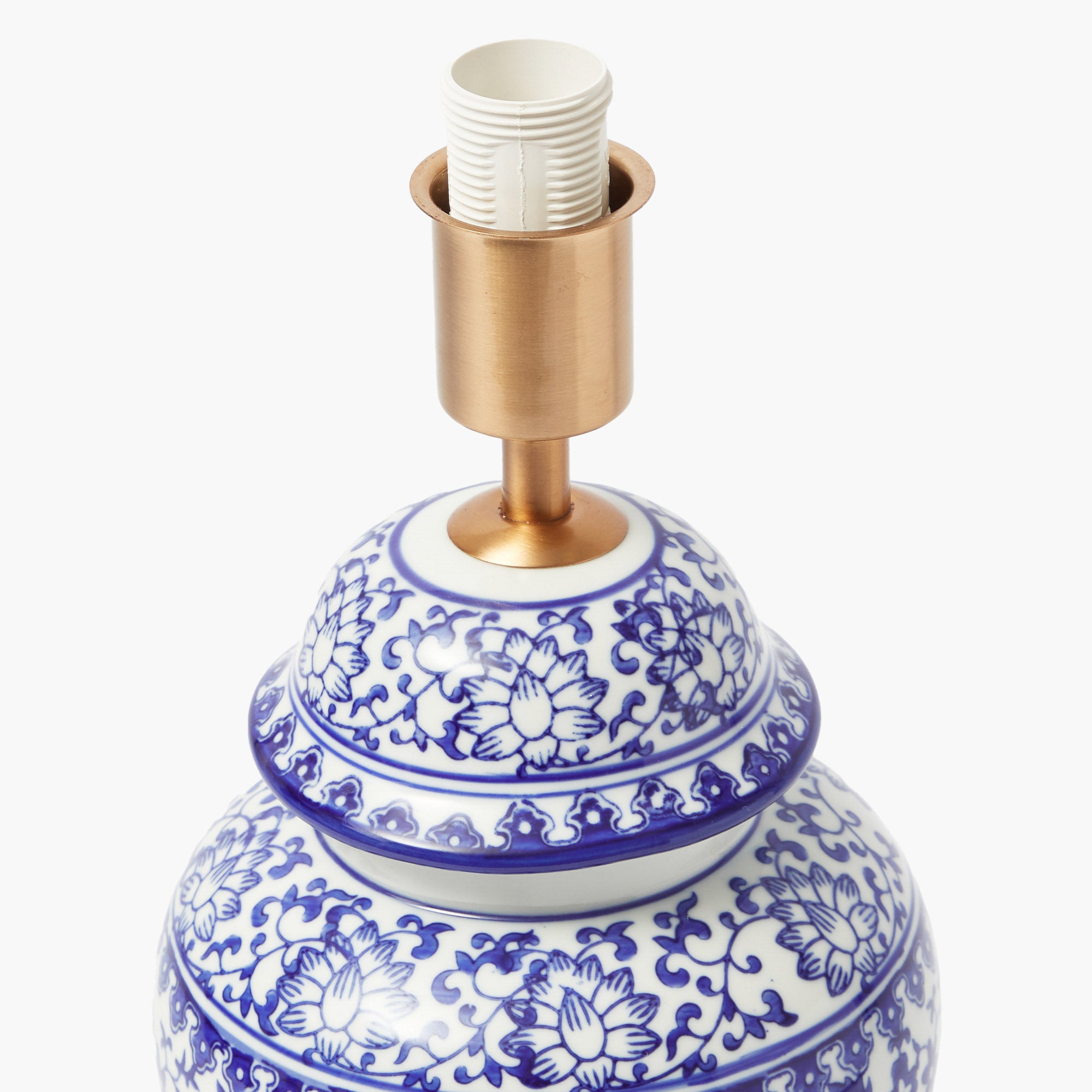 Chinoiserie Rechargeable Lamp with Cream Shade (22cm)