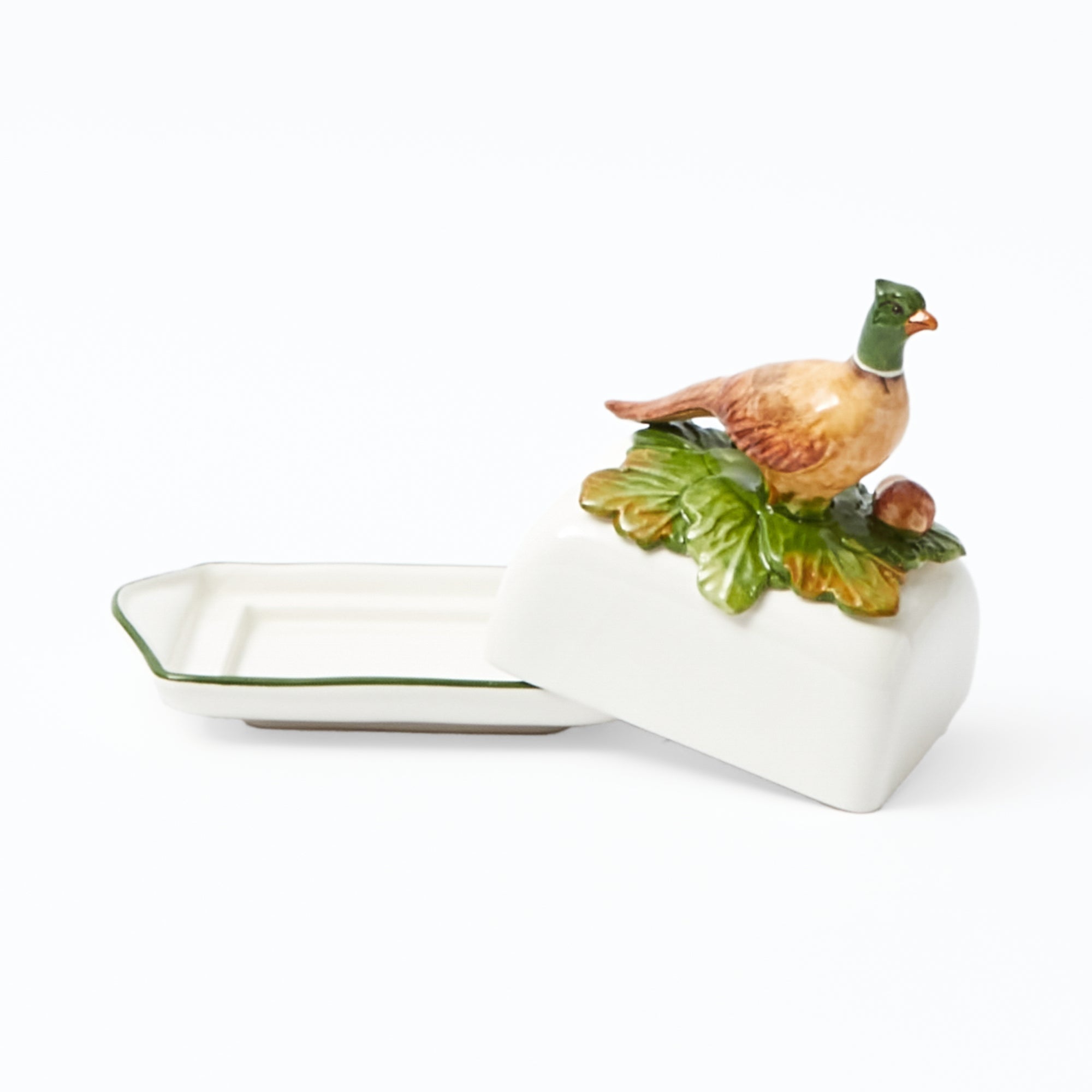 Pheasant Butter Dish - a unique statement piece for your culinary presentations.