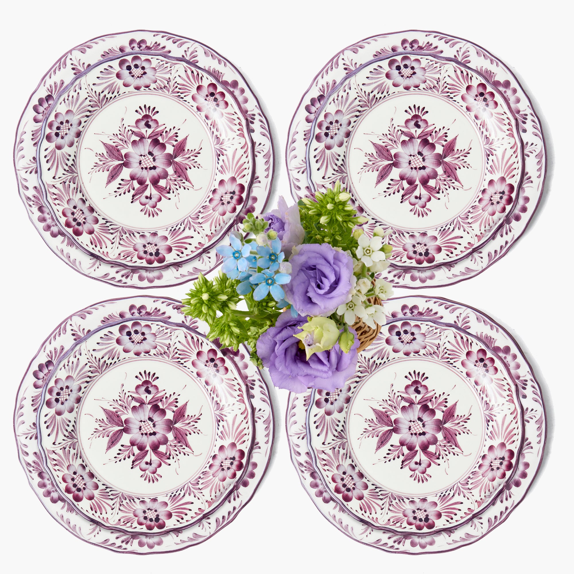 Purple Pandora Dinner & Starter Plates (Set of 8)