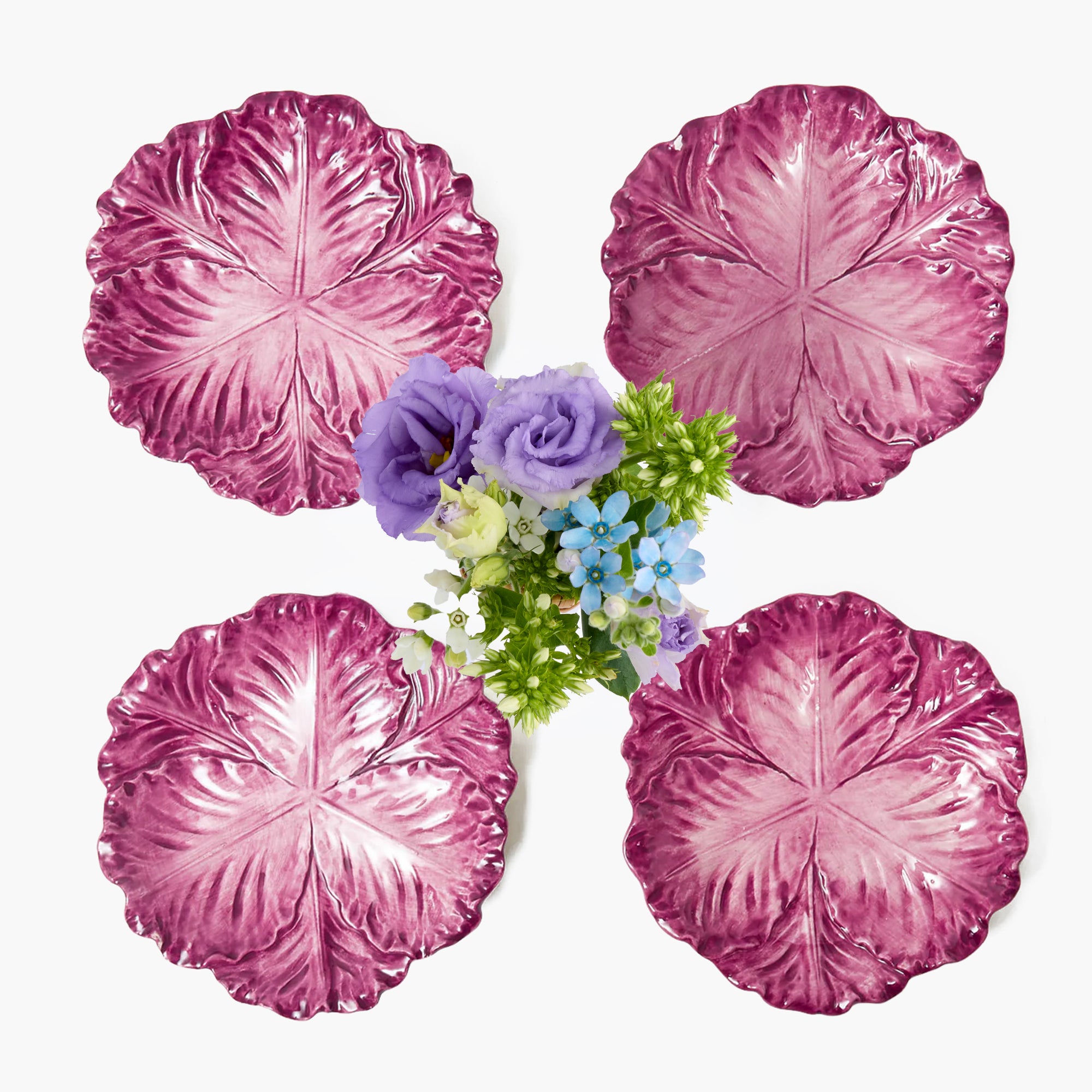 Aubergine Serena Cabbage Starter Plates (Set of 4)