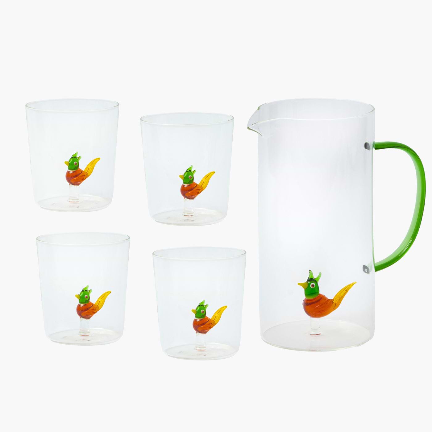 Pheasant Jug & Glasses (Set of 4)