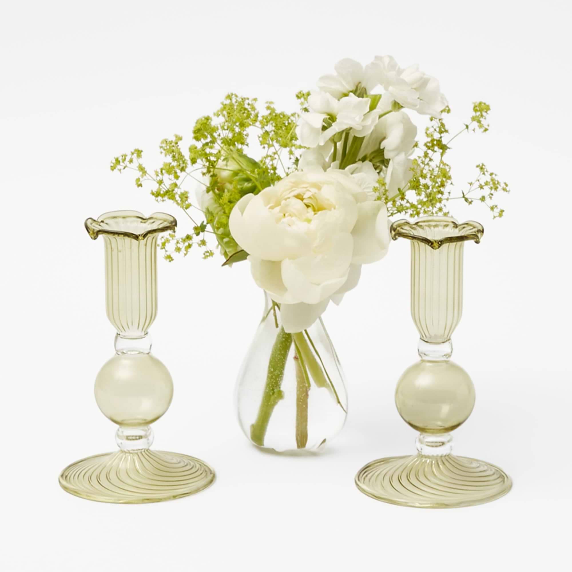 Green Small Eden Candle Holders (Pair)
