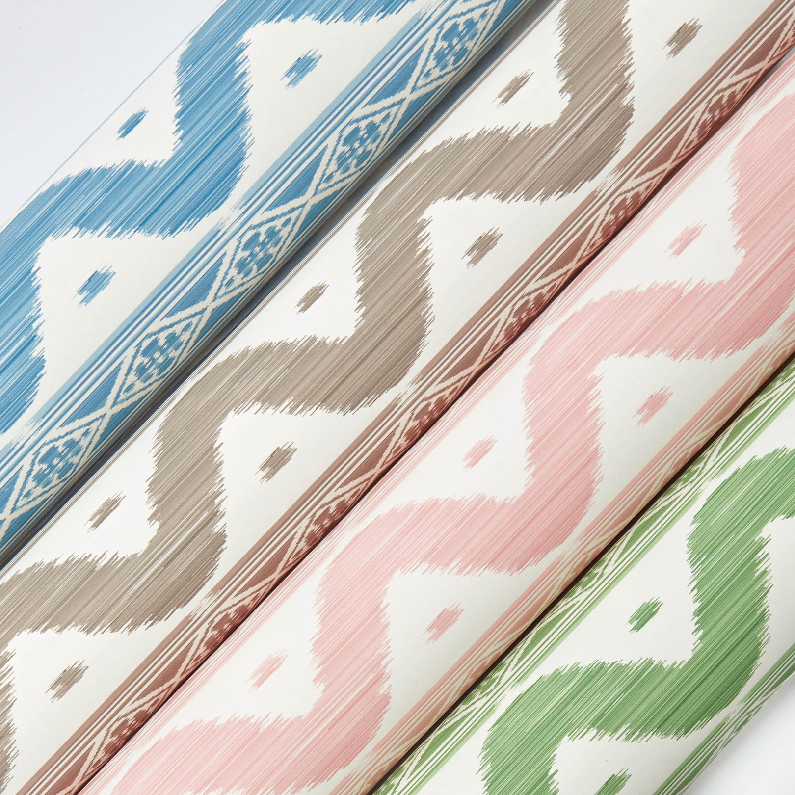 Blue Ikat Stripe Wallpaper