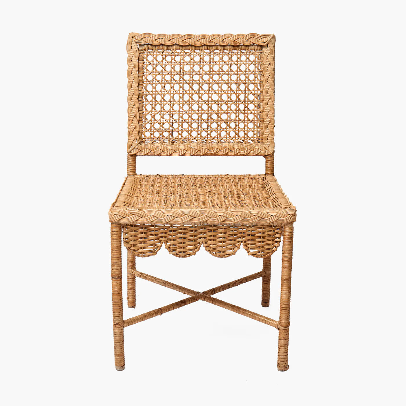 Bettina Scalloped Rattan Chair