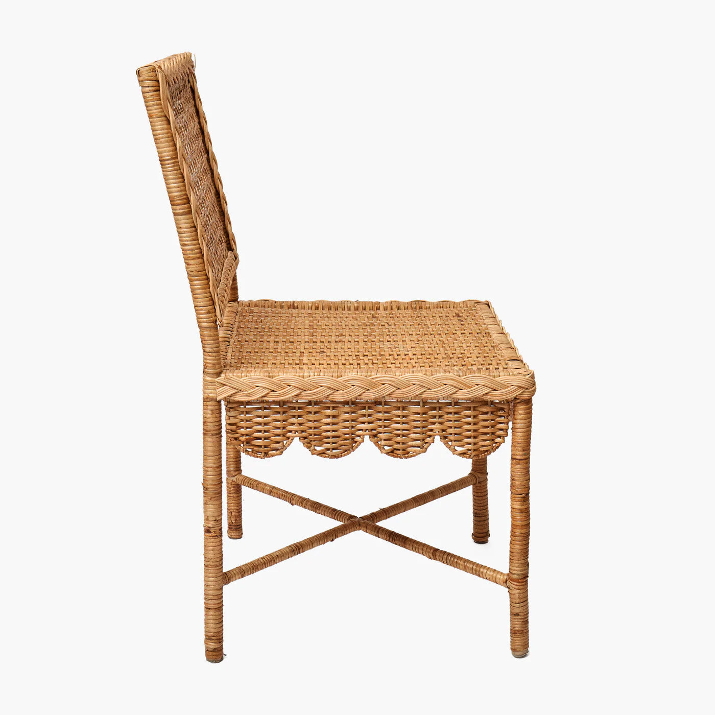 Bettina Scalloped Rattan Chair
