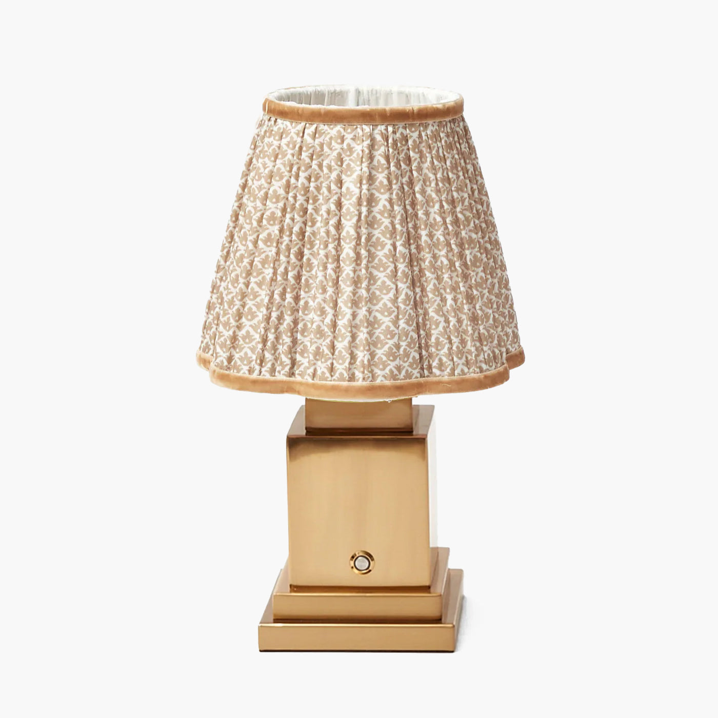 Square Rechargeable Lamp with Putty Lotus Shade (18cm)