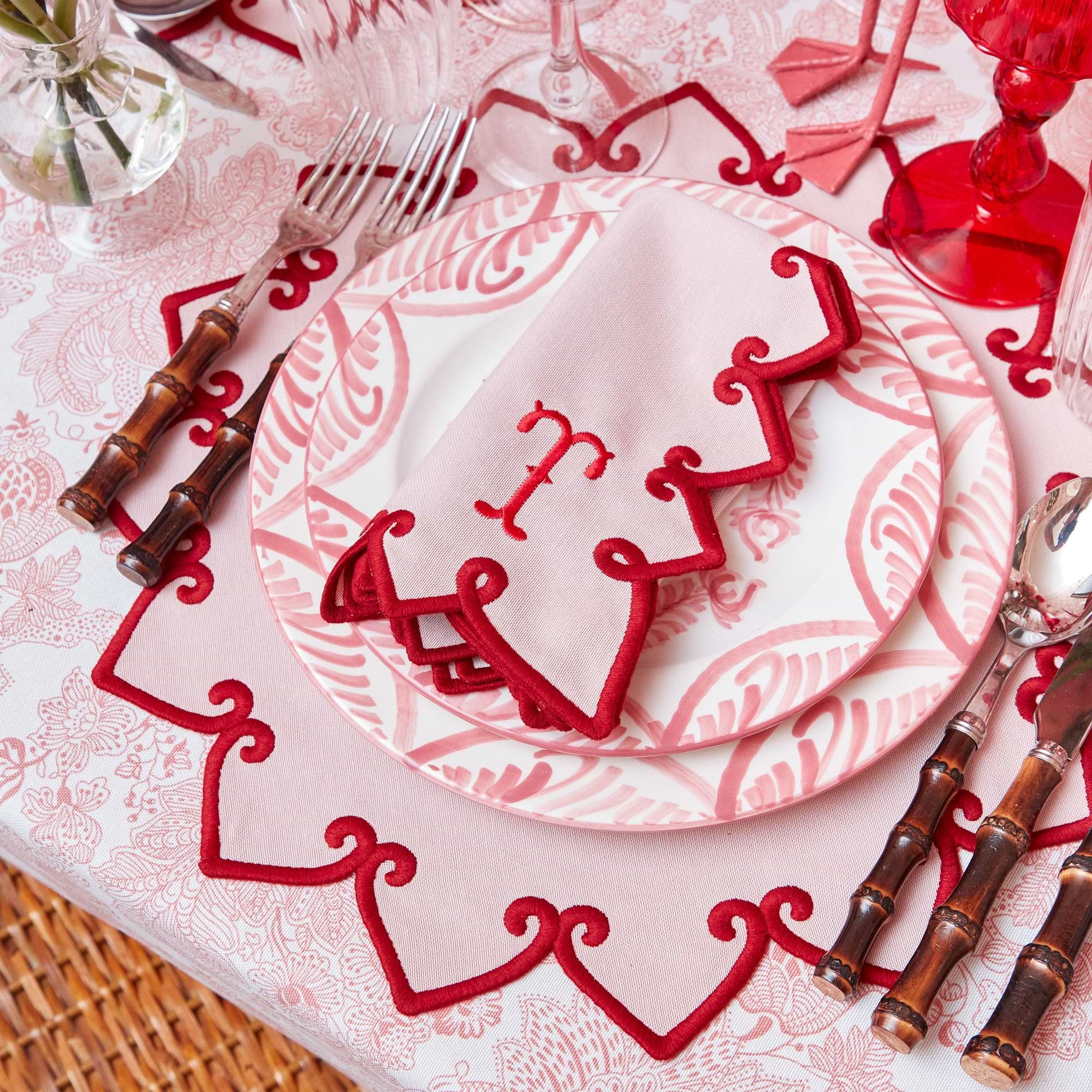 Pink & Red Angelina Placemats & Napkins (Set of 4)
