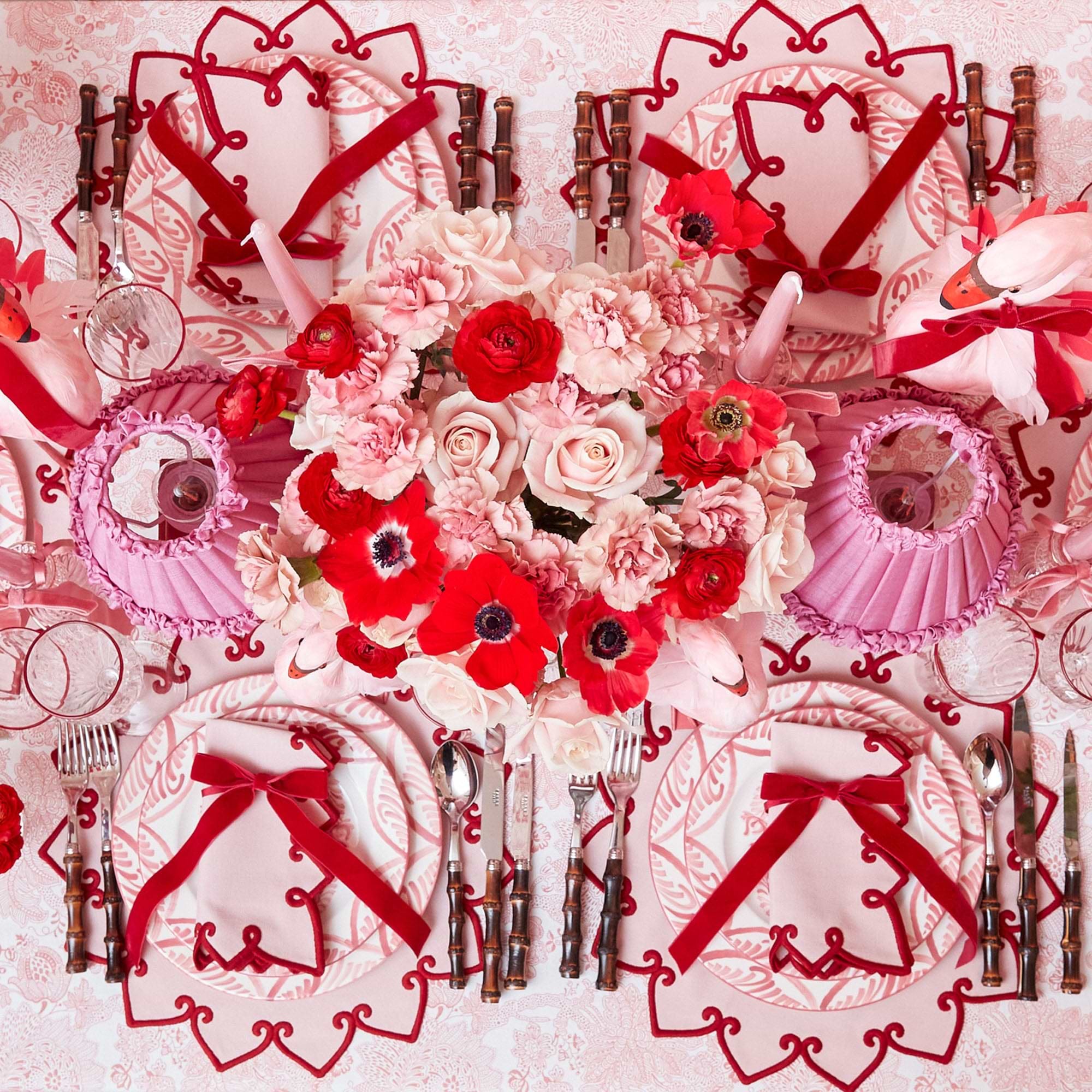 Pink & Red Angelina Placemats & Napkins (Set of 4)