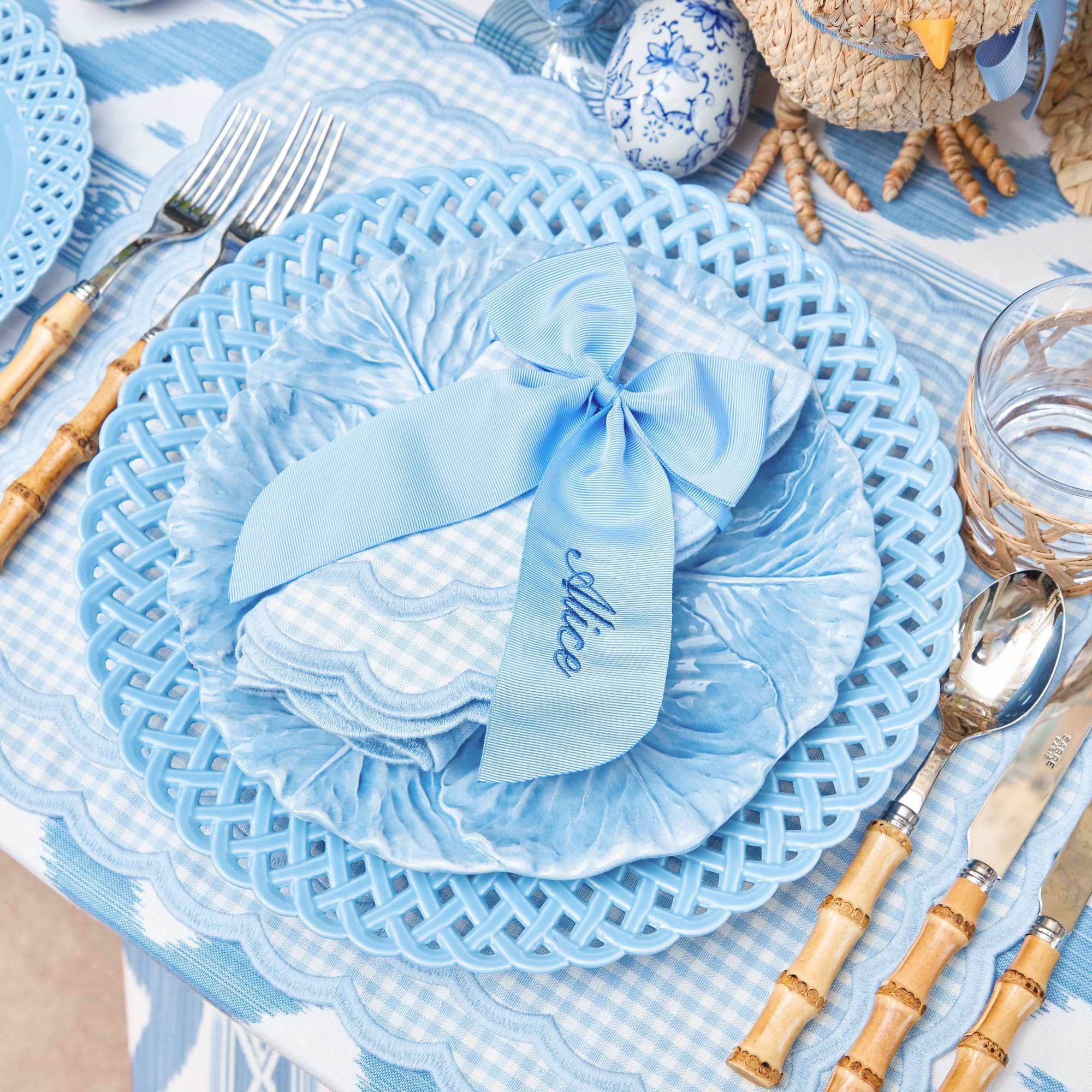 Blue Personalisable Grosgrain Bow