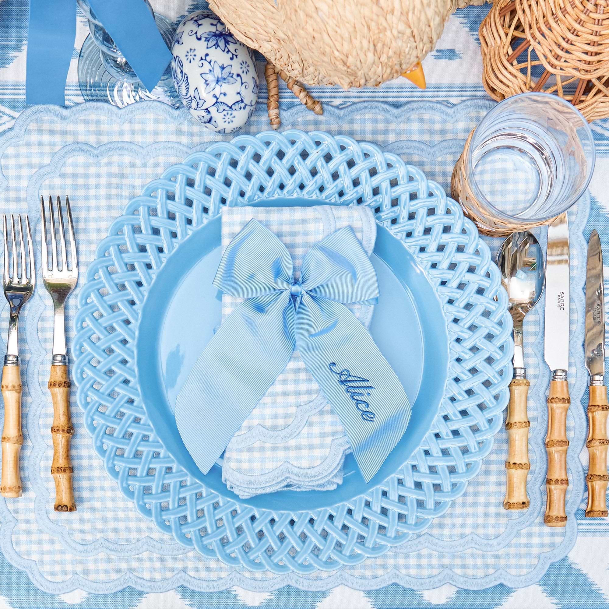 Blue Personalisable Grosgrain Bow