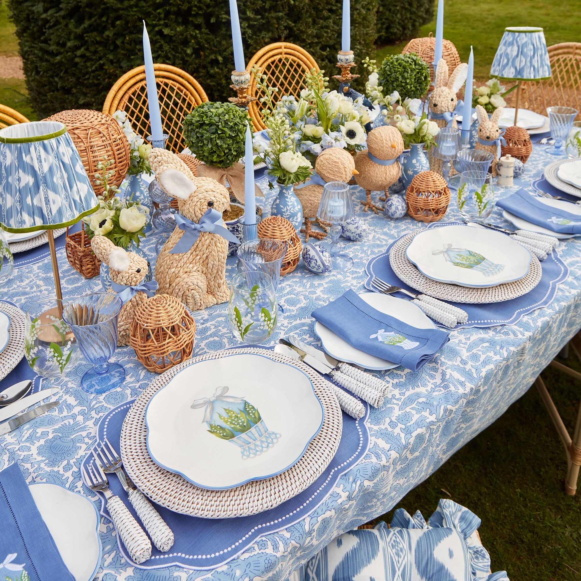 Eloise Blue Linen Placemats (Set of 4)