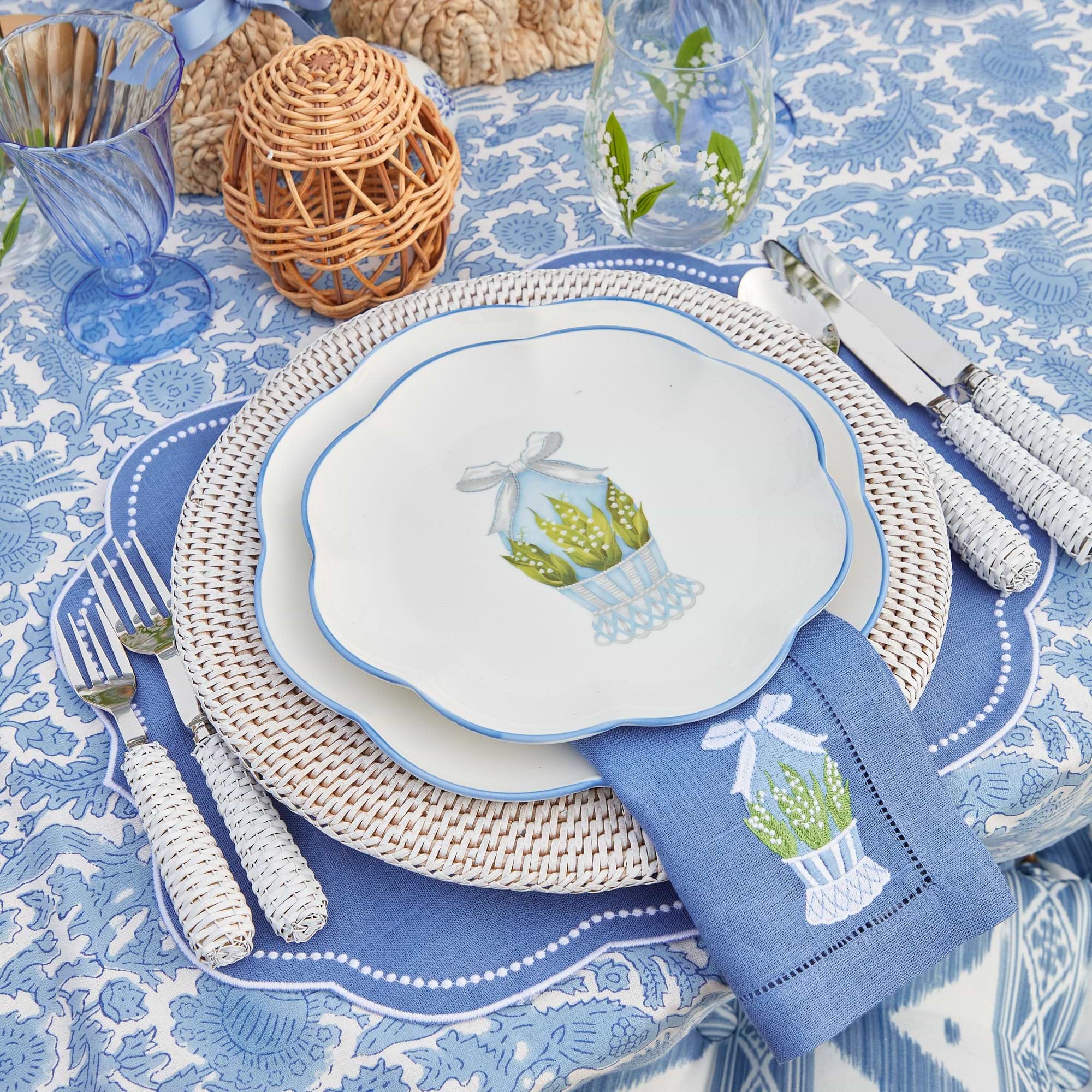 Eloise Blue Linen Placemats (Set of 4)