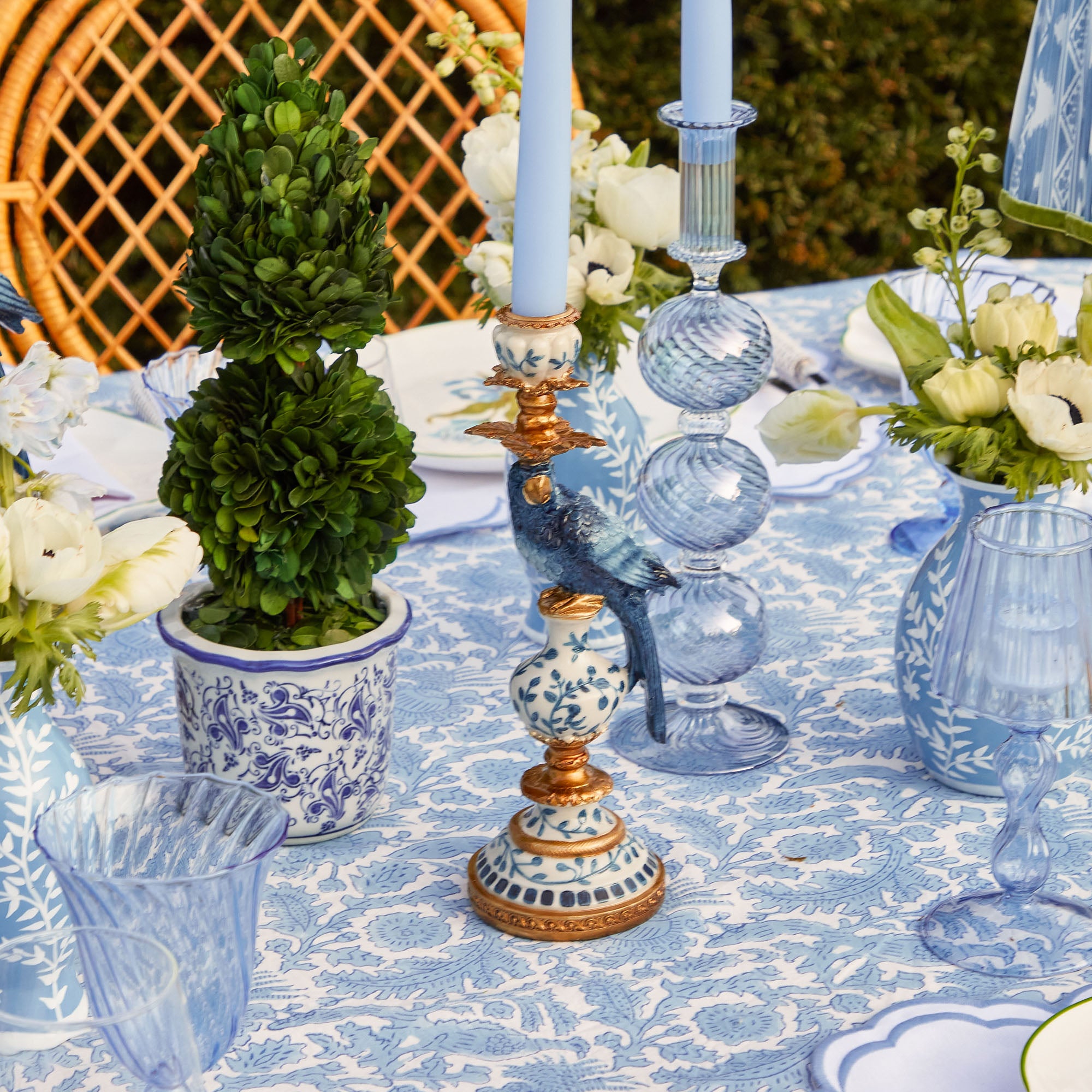 Blue Parrot Candle Set (Soft Blue)