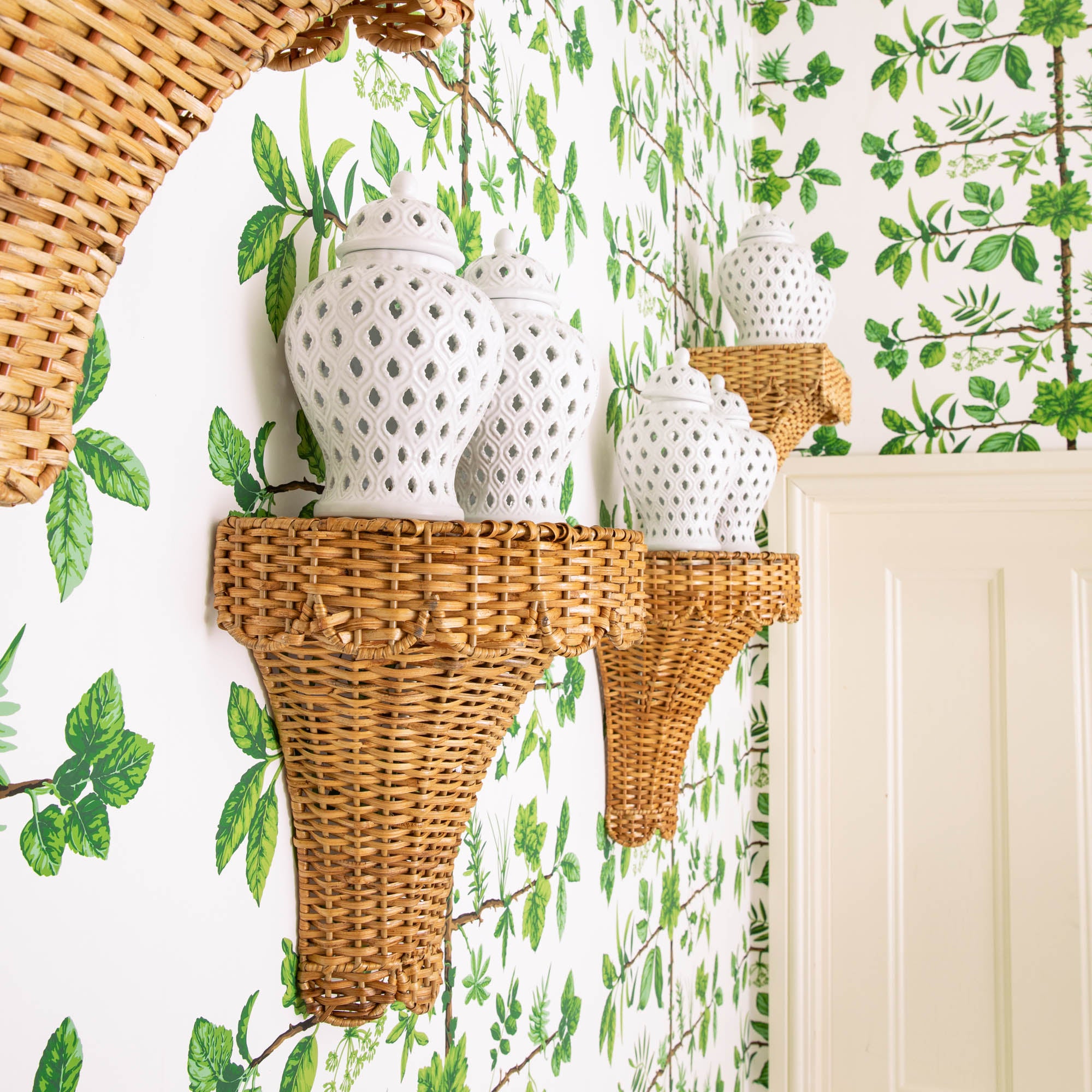Rectangular Rattan Wall Sconce