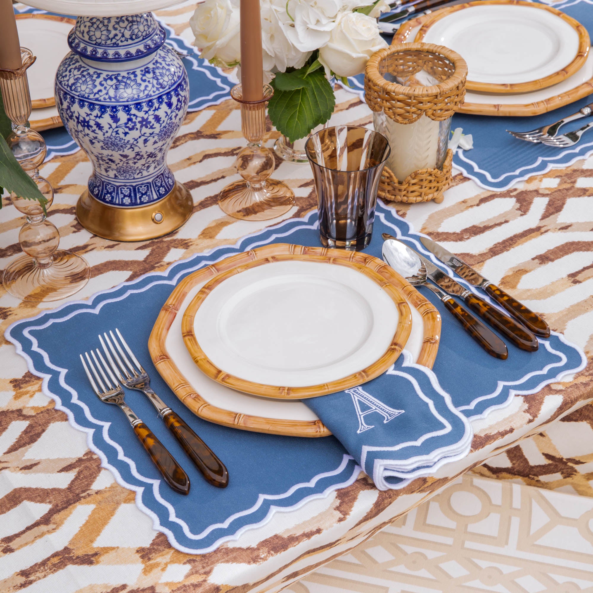 Geometric Bamboo Starter Plate
