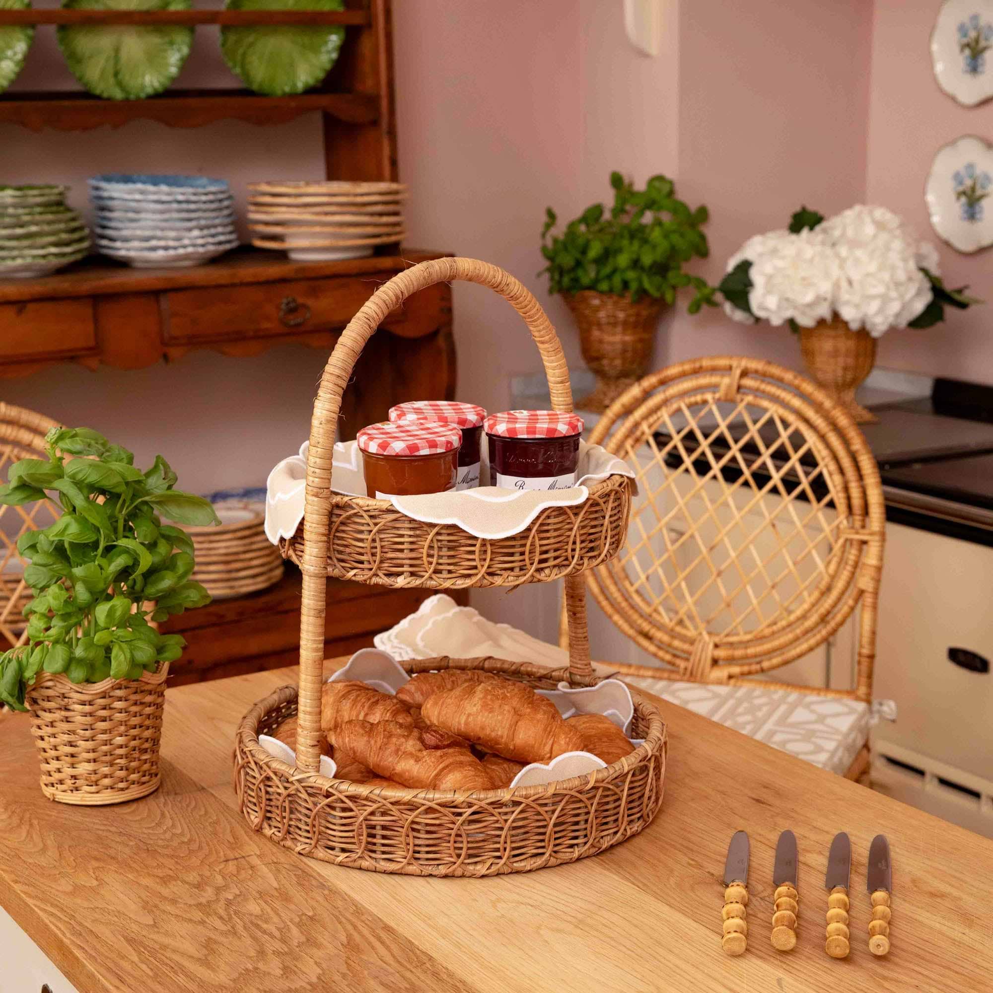 Rattan Two Tiered Stand
