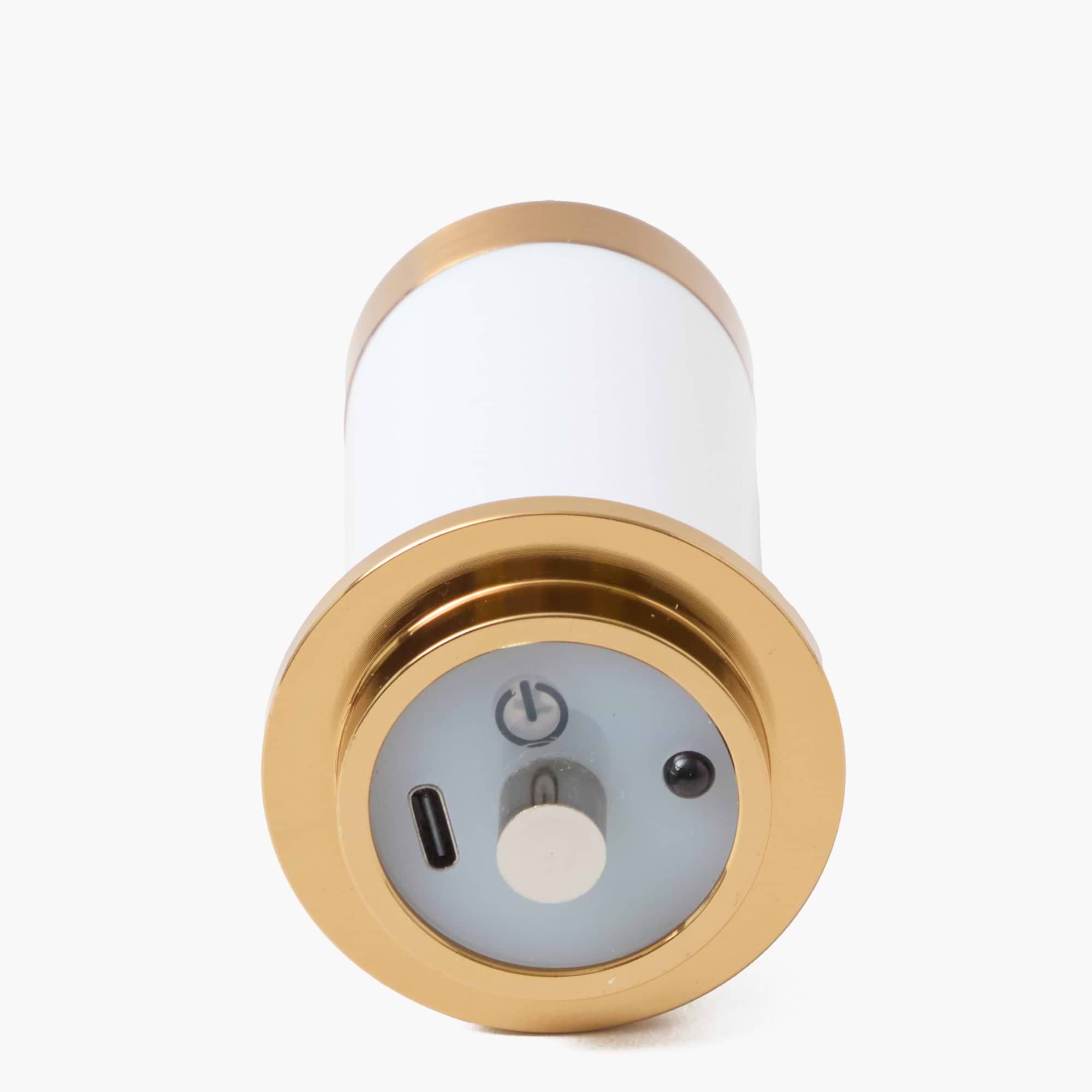 Bamboo Rechargeable Double Wall Light with Cream Shades (14cm)