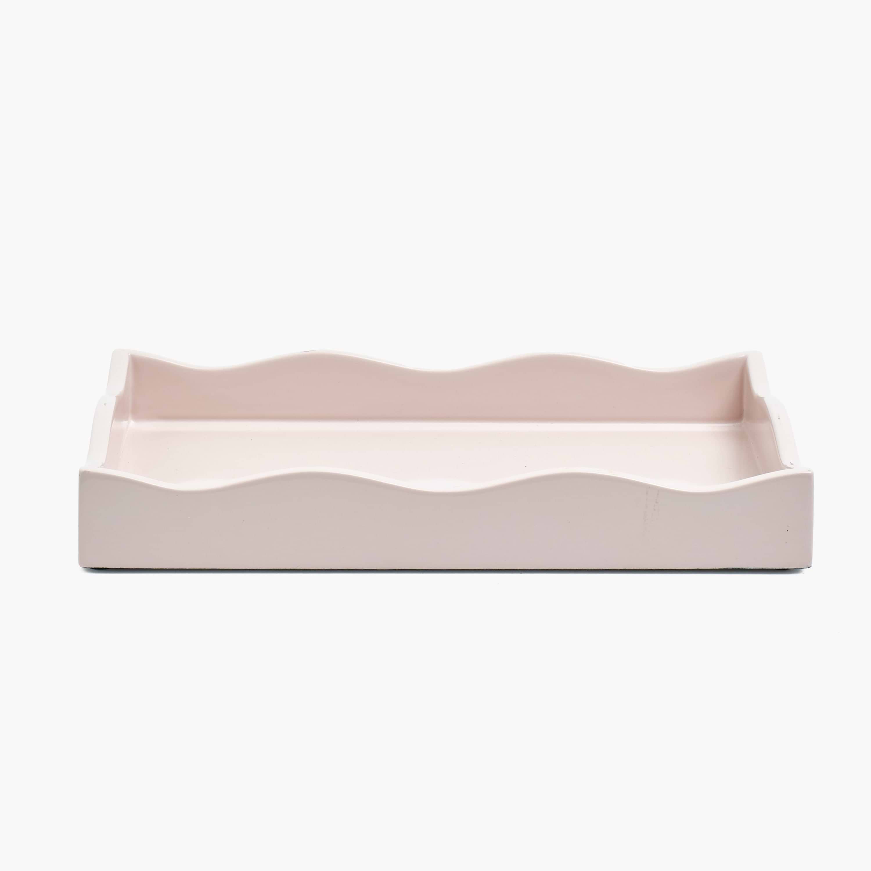 Pink Small Wave Lacquer Tray