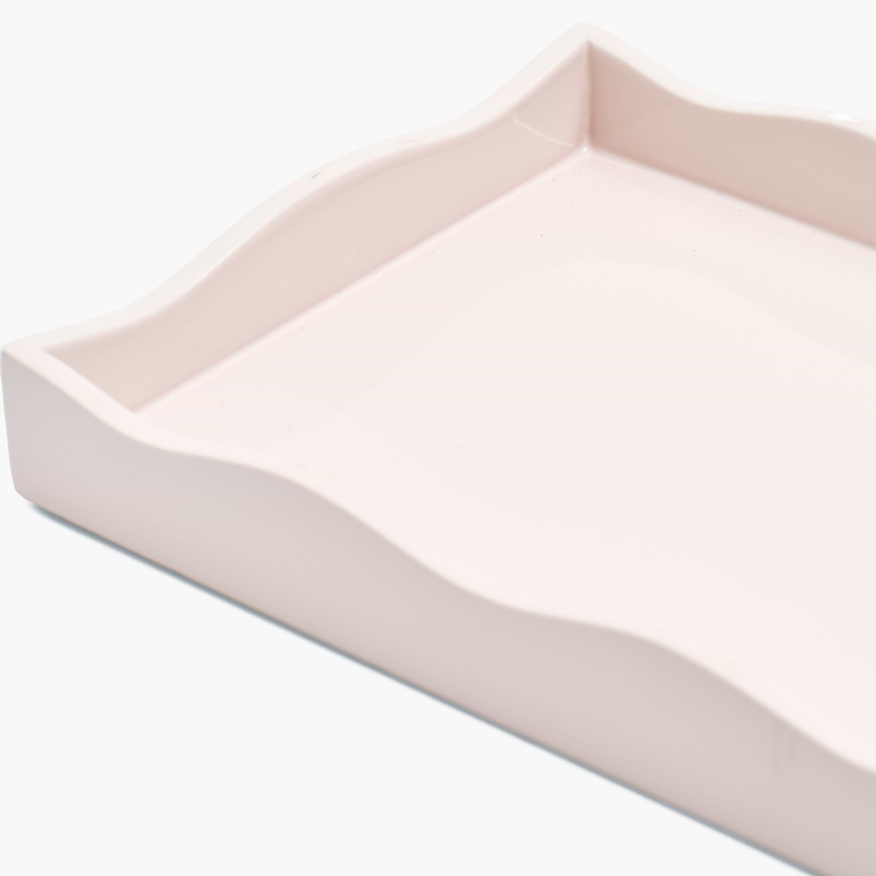 Pink Small Wave Lacquer Tray