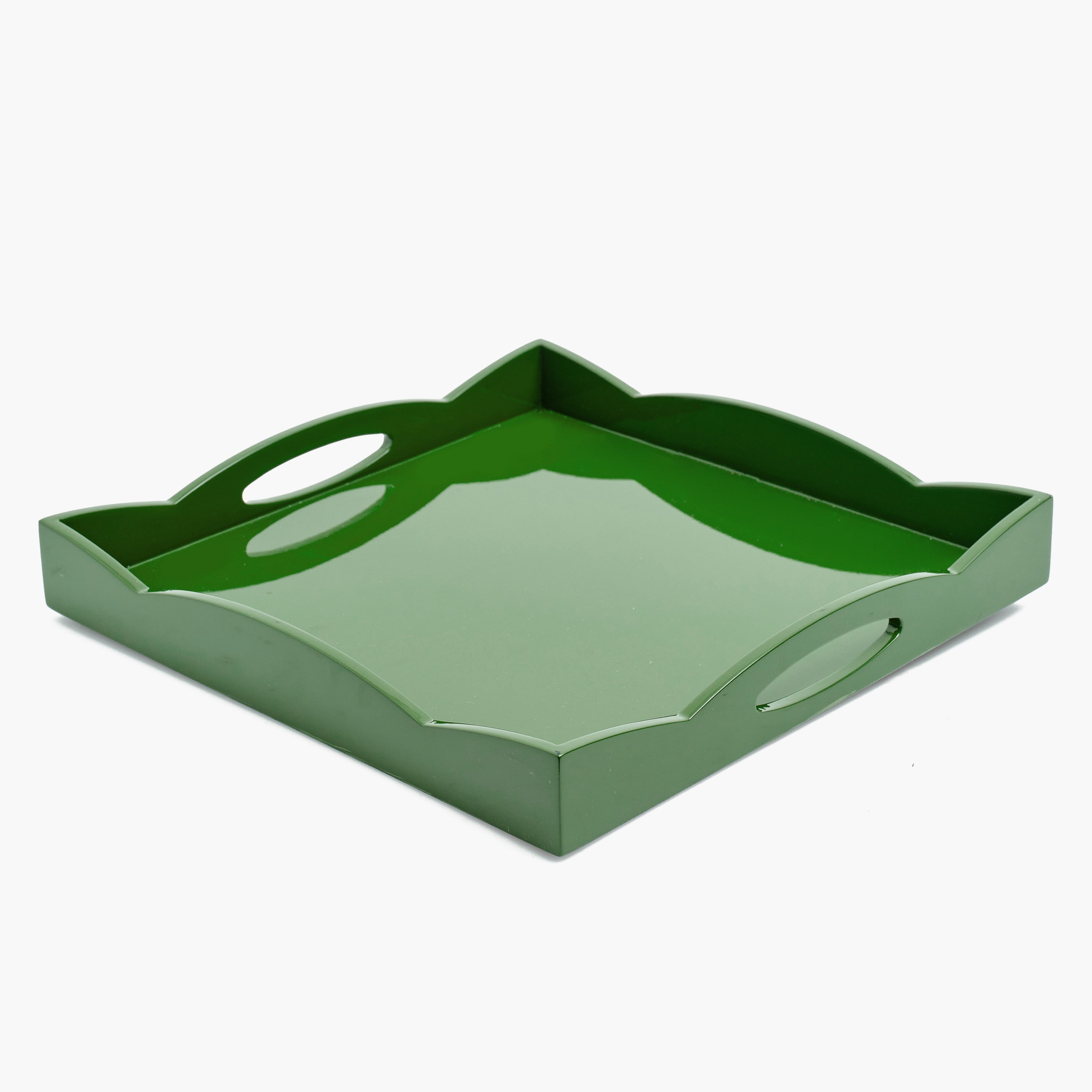 Olive Small Wave Lacquer Tray