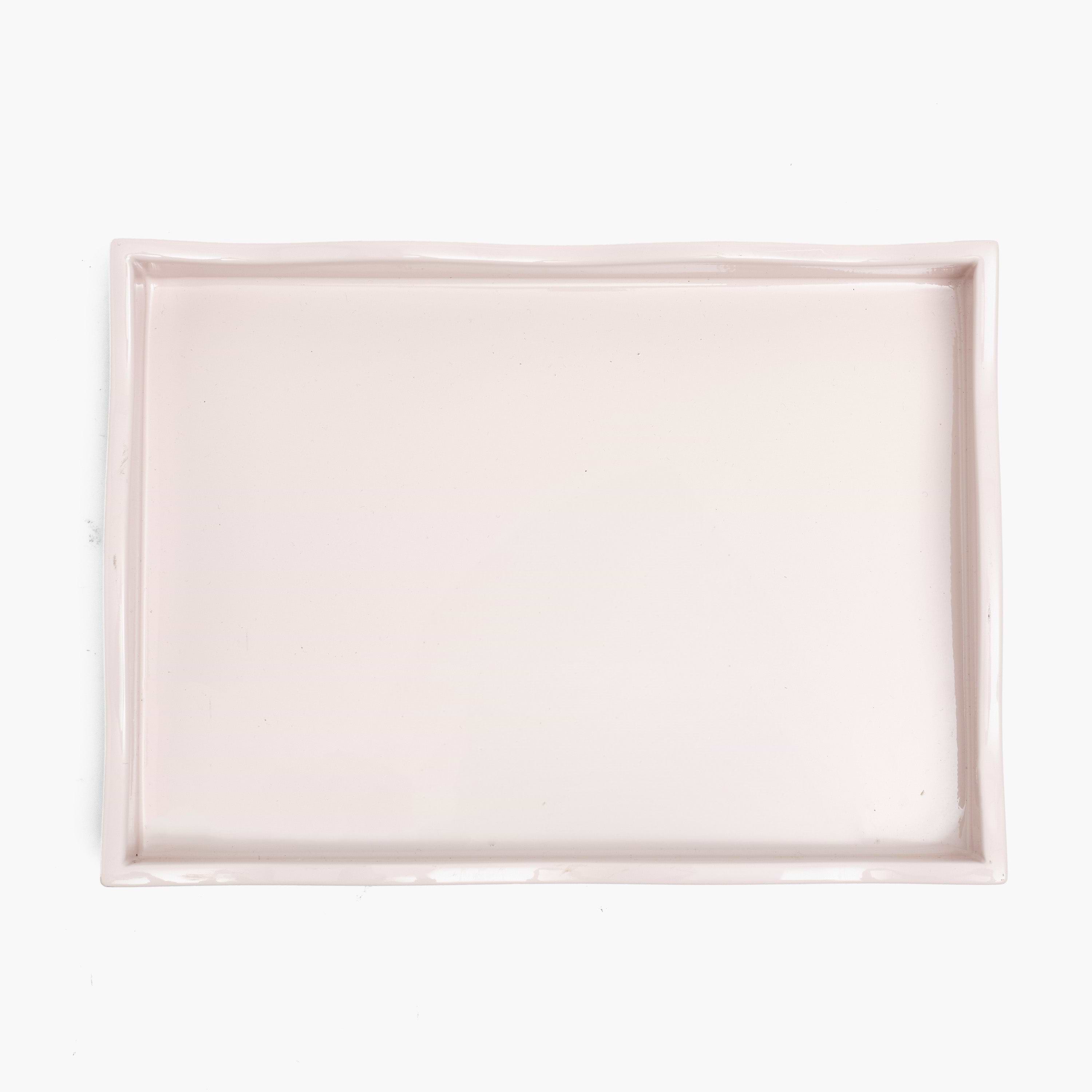 Pink Small Wave Lacquer Tray