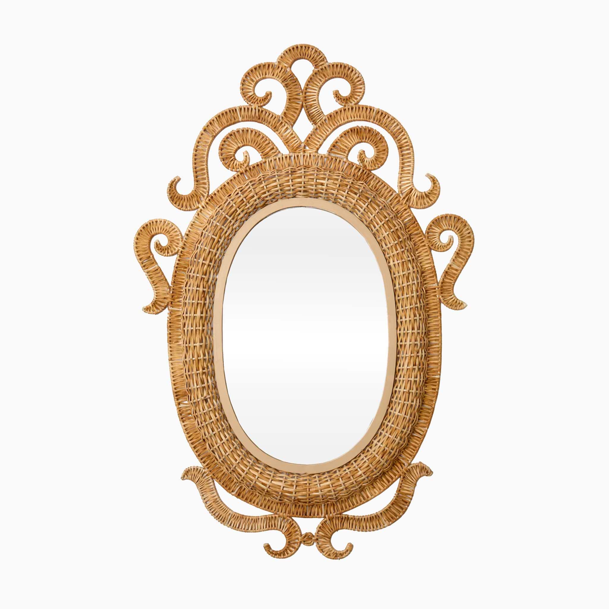 Medium Oval Grand Rattan Mirror