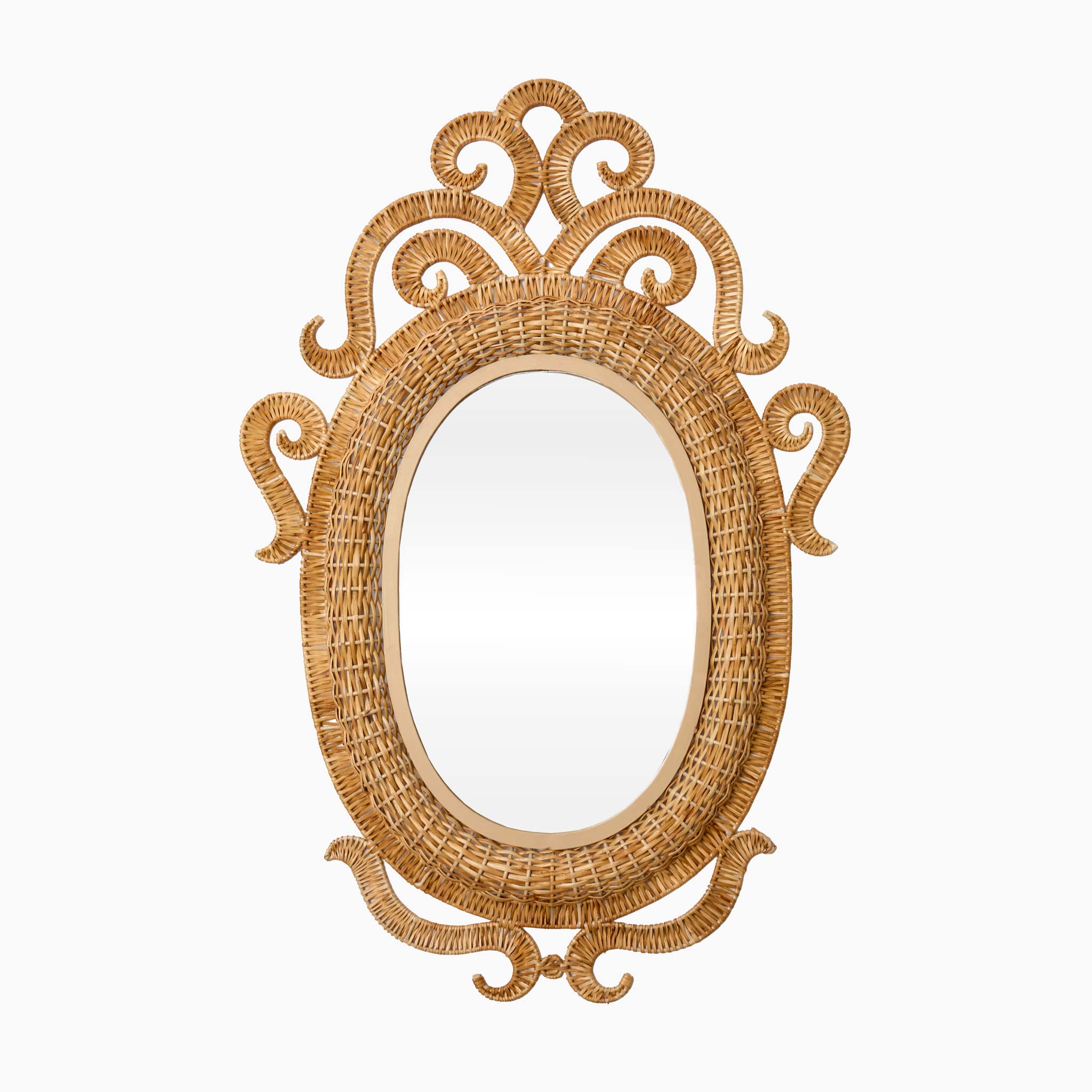 Medium Oval Grand Rattan Mirror