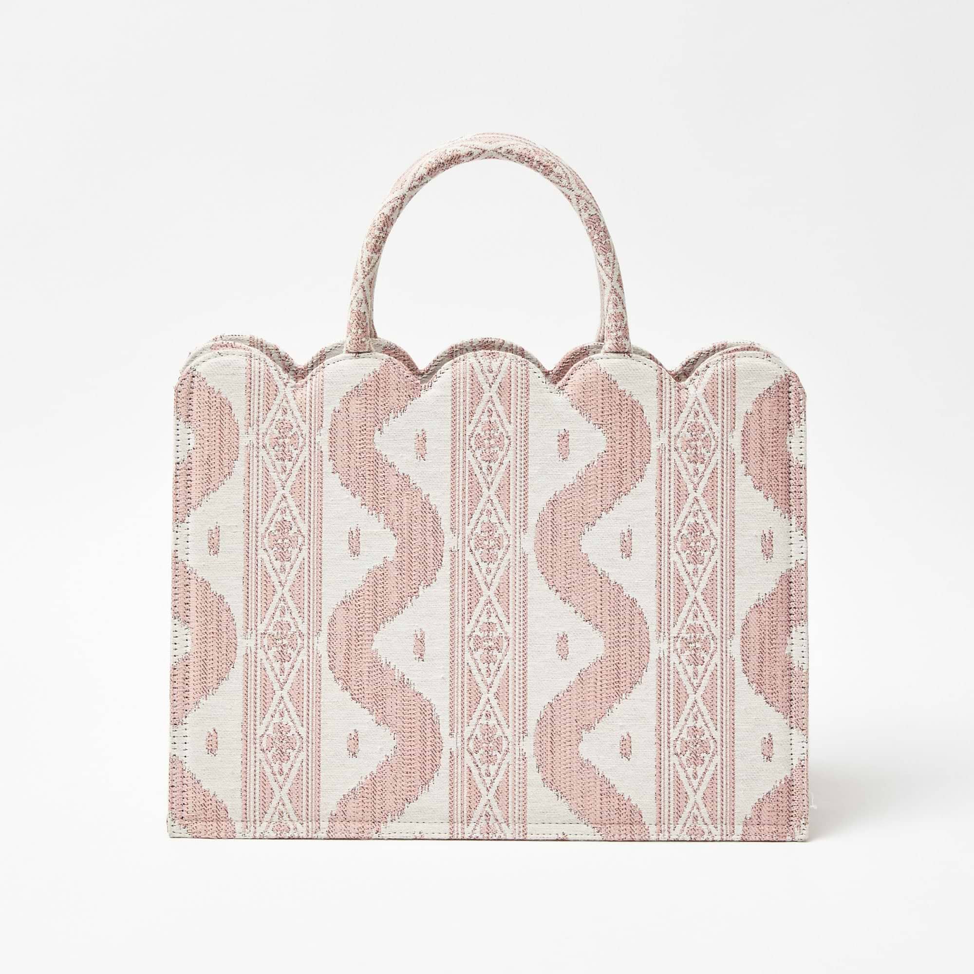 Small Mrs. Alice Tote Bag (Pink Ikat)