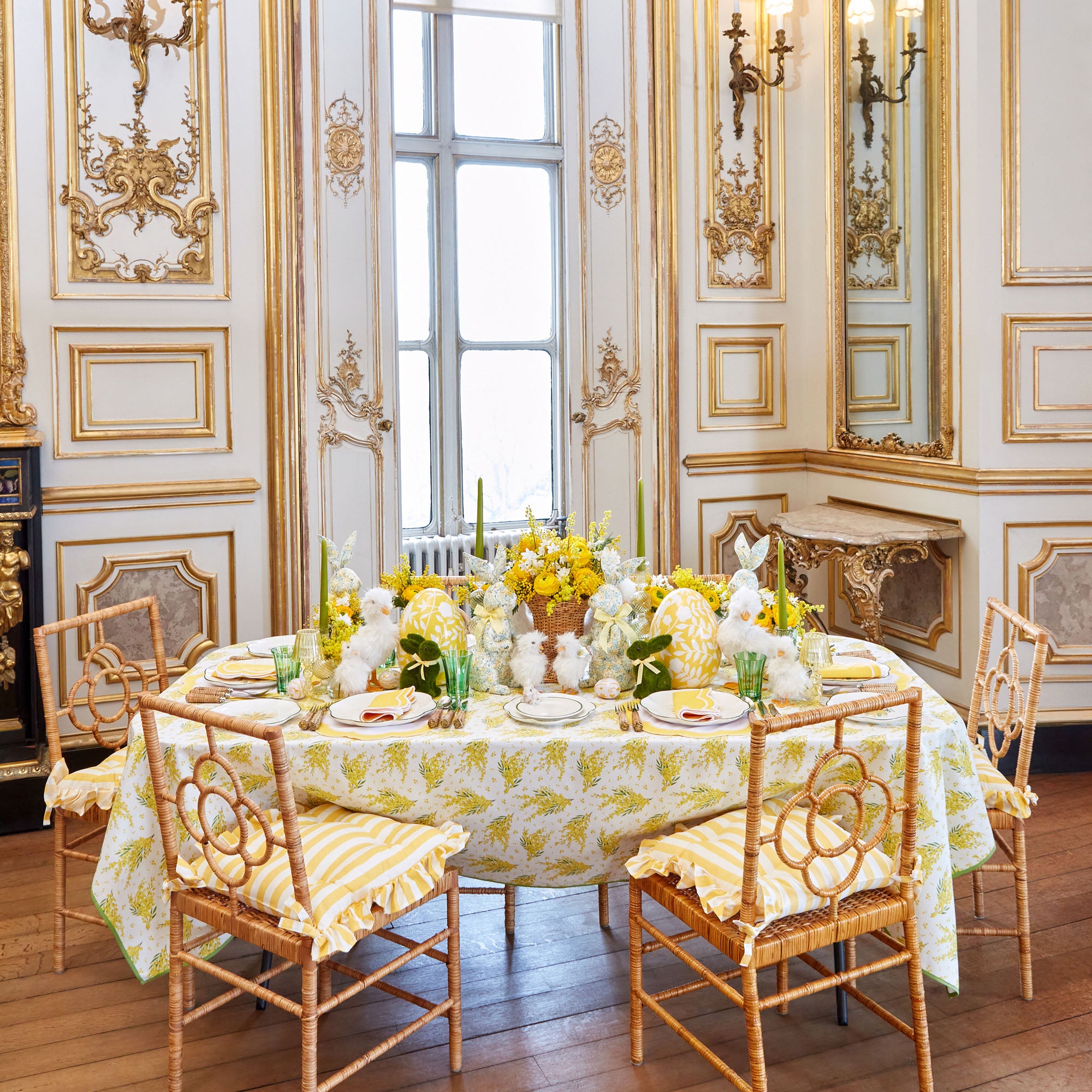 Frilled Yellow Stripe Seat Pad Cushion