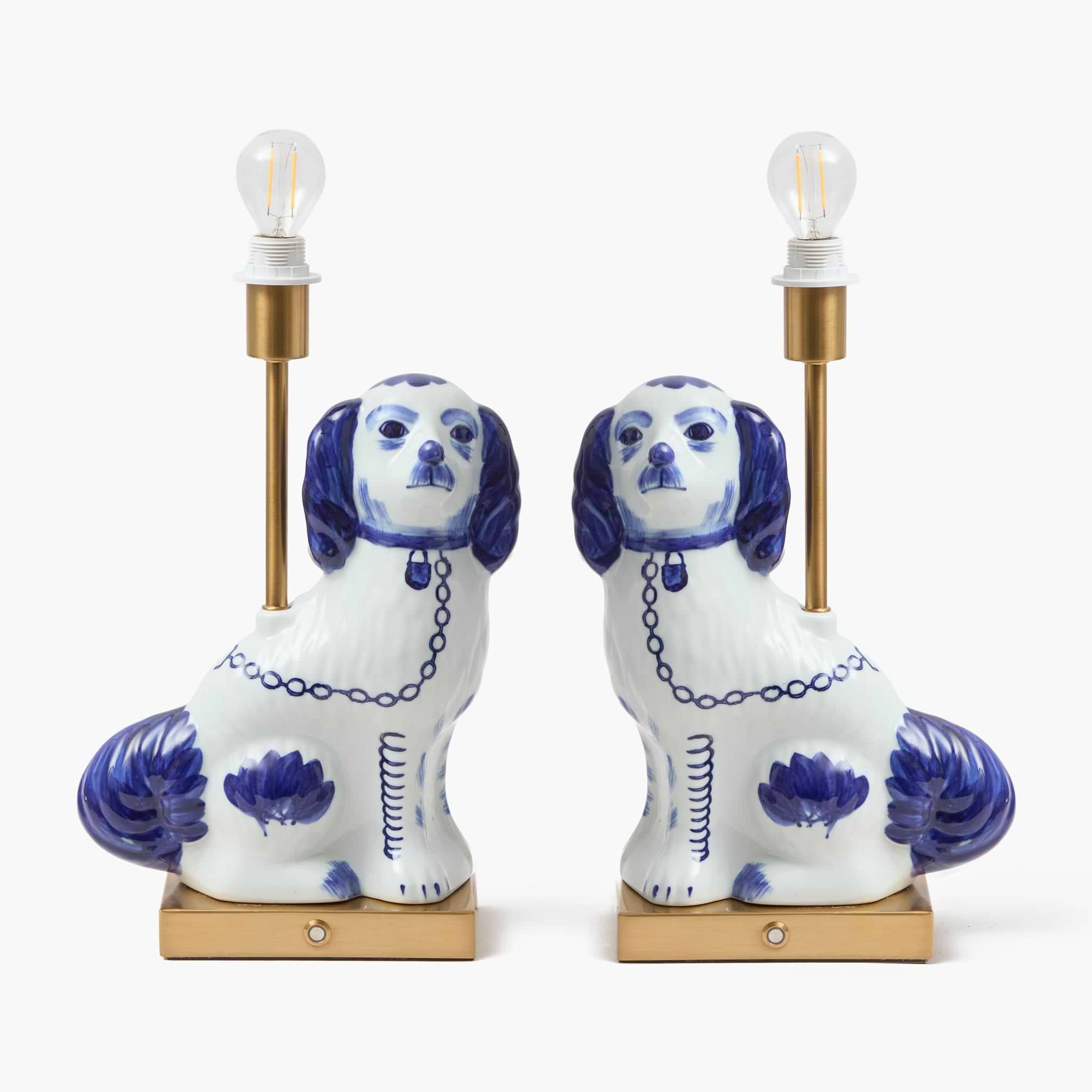 Pair of Staffordshire Dog Rechargeable Lamps