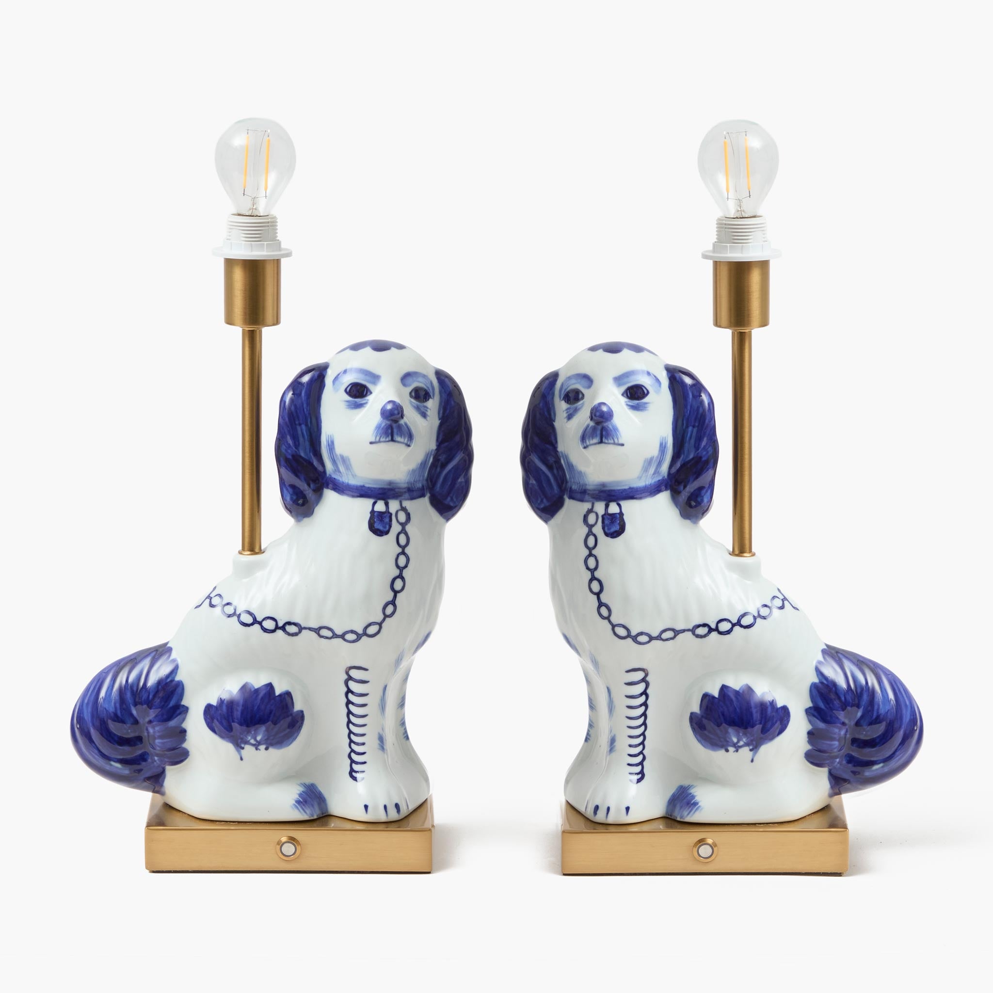 Pair of Staffordshire Dog Rechargeable Lamps
