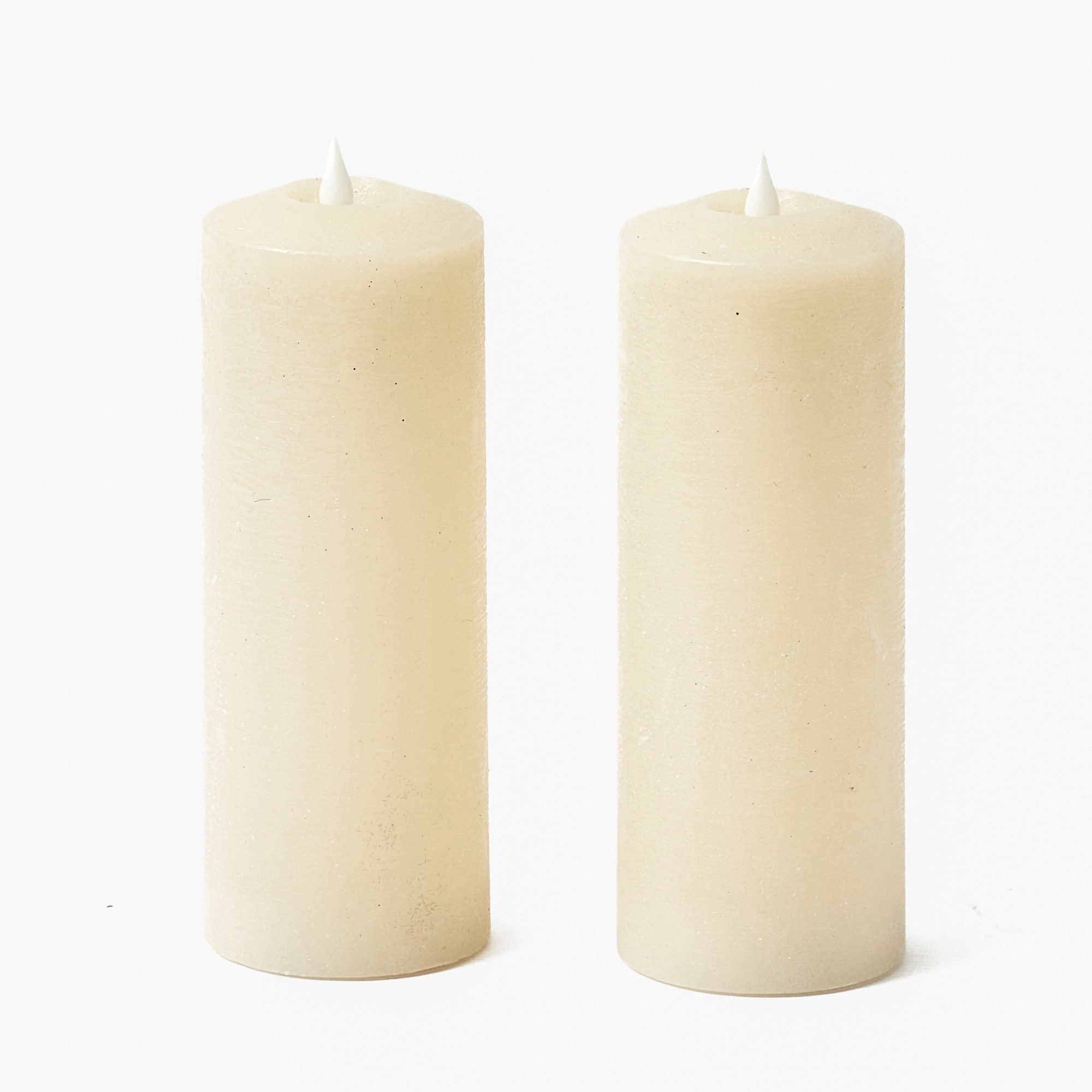 Cream LED Pillar Candles (Pair) - 20cm