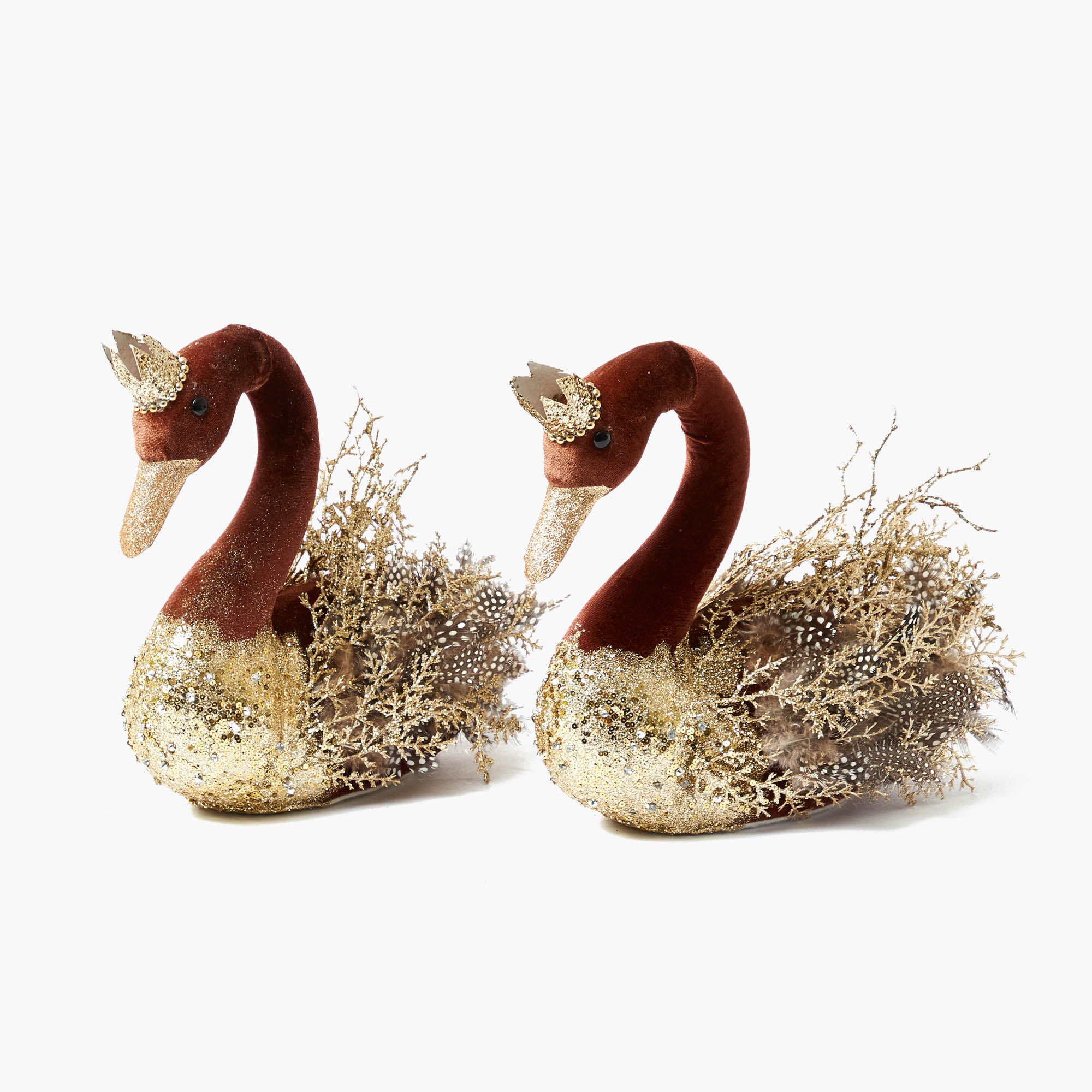 Chocolate Giselle Glitter Swan (Pair)