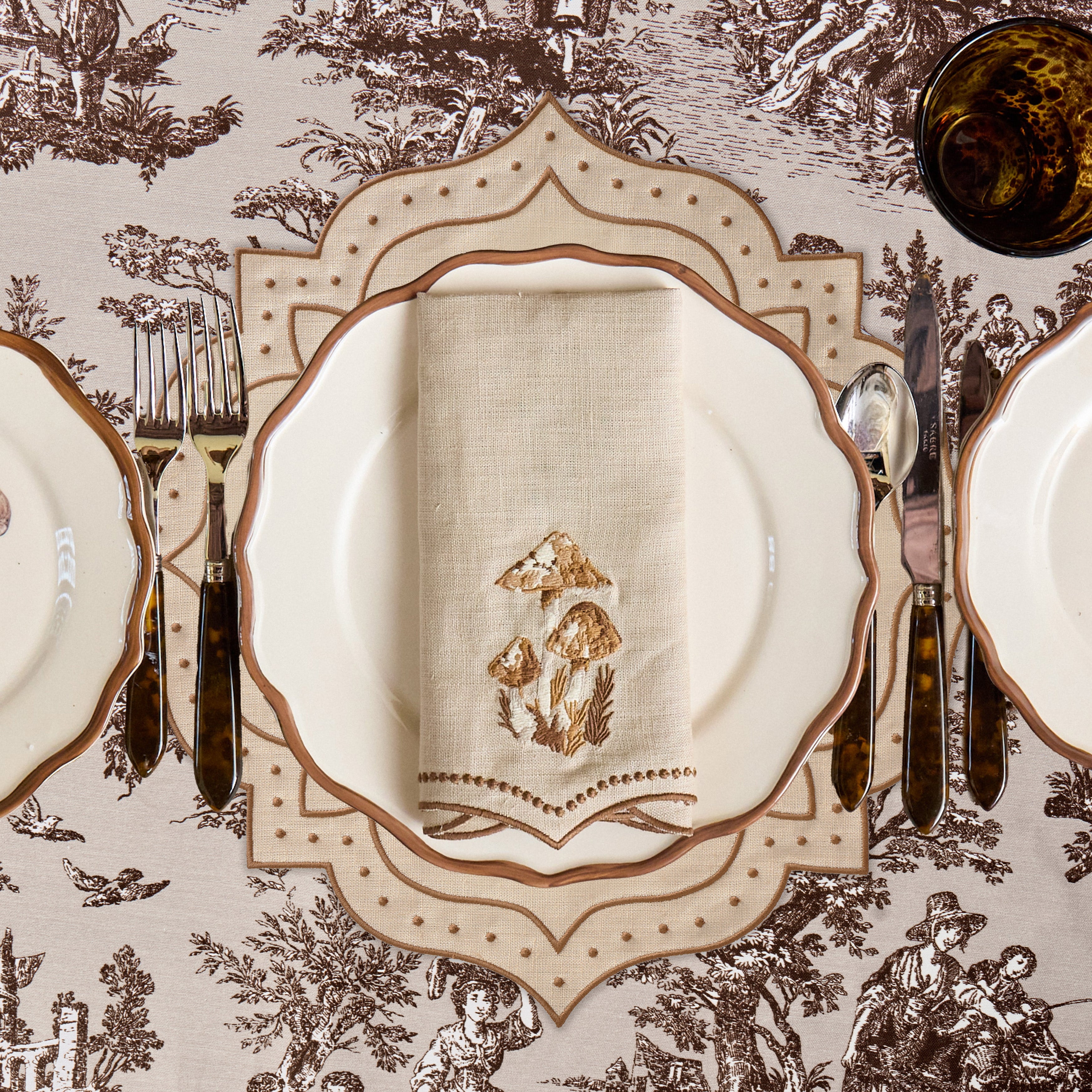 Taupe & Chocolate Celestria Placemats (Set of 4)