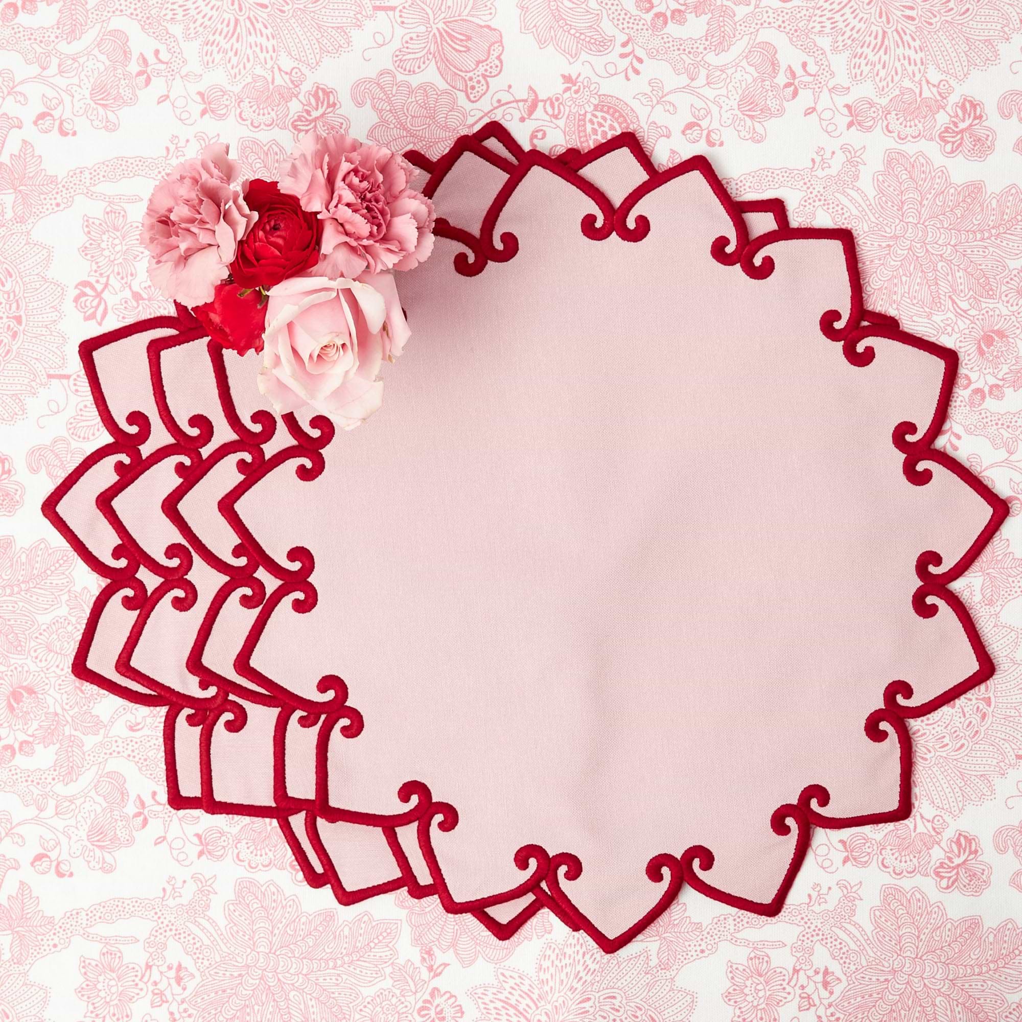 Pink & Red Angelina Placemats (Set of 4)
