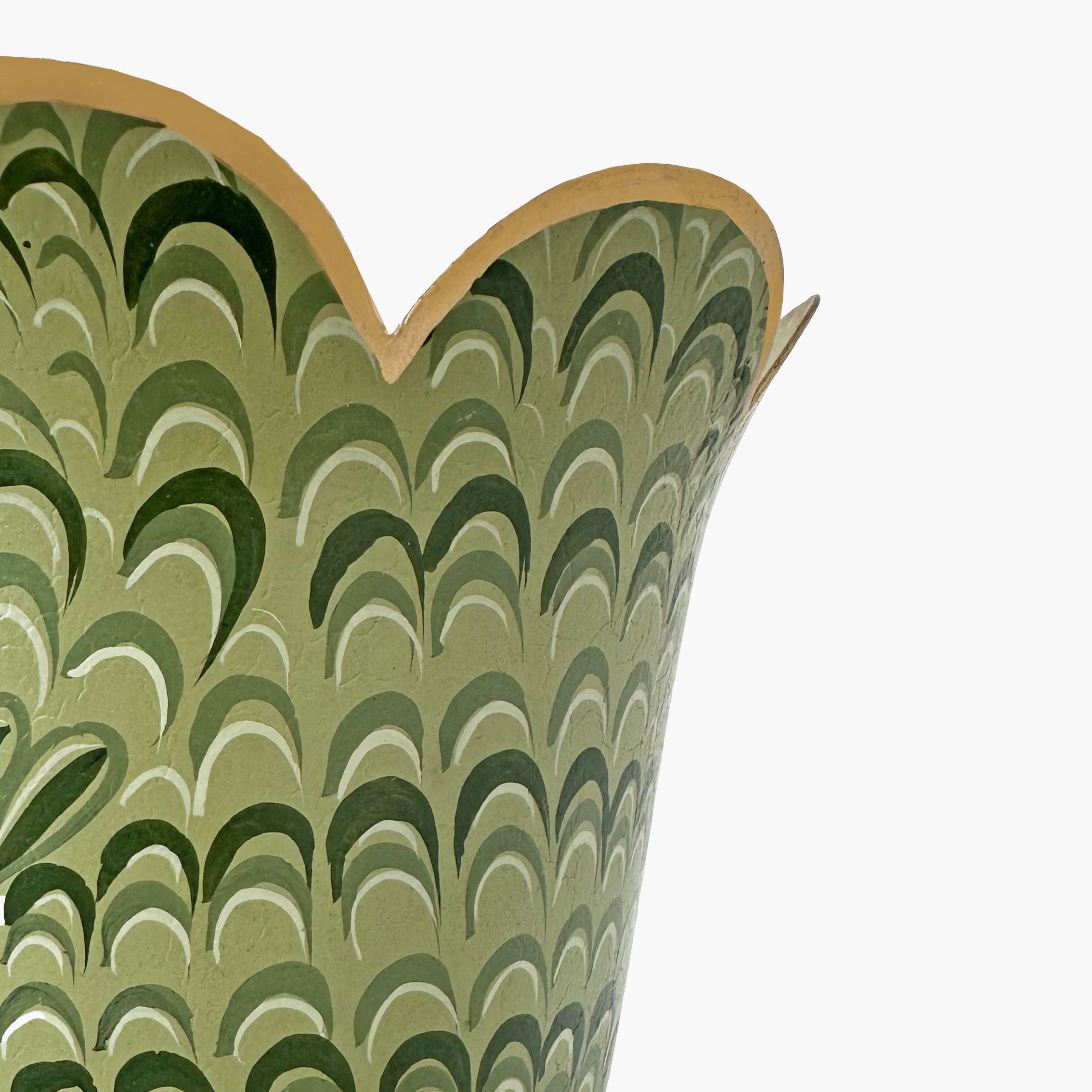 Olive Green Small Marble Urn Vase