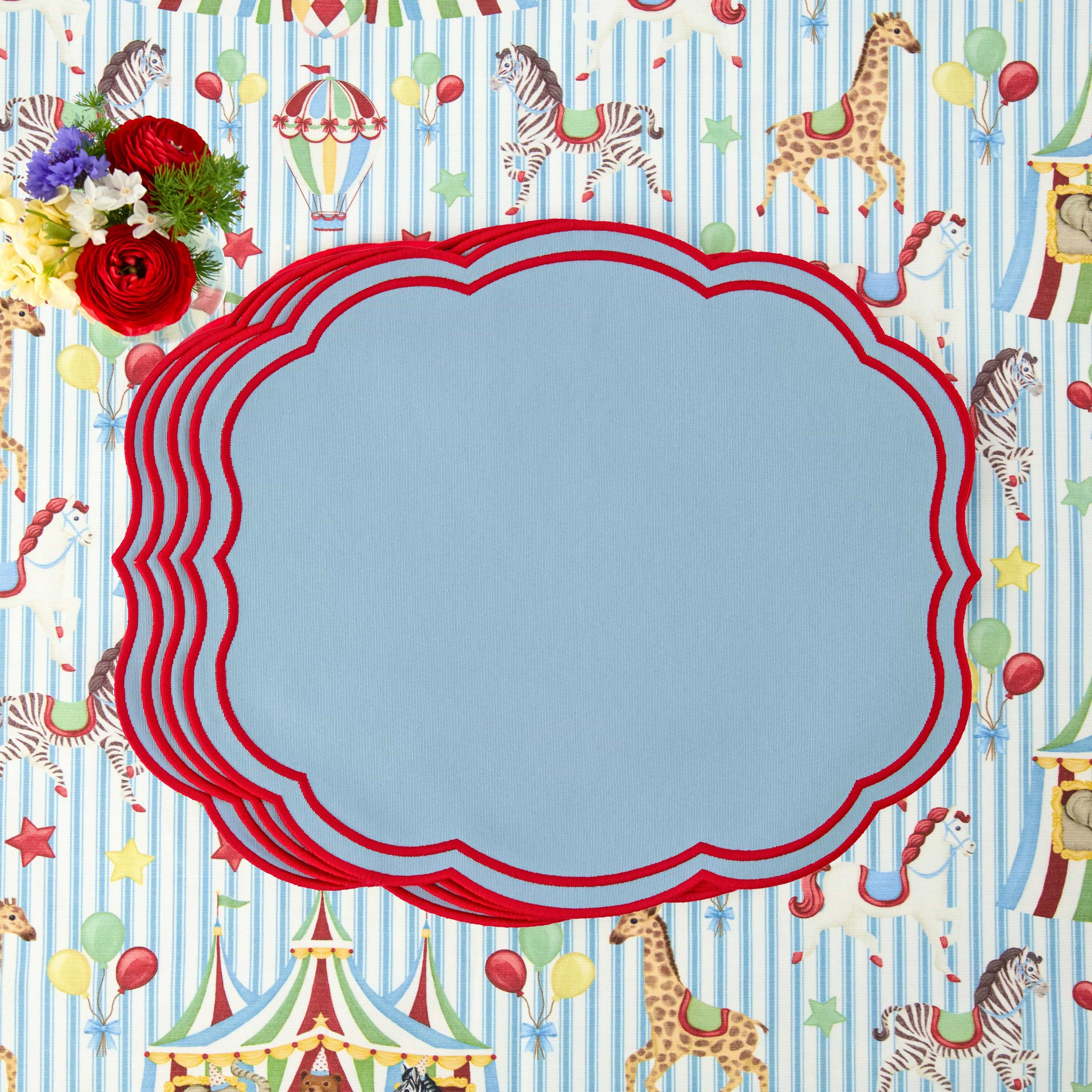 Blue & Red Eloise Placemat (Set of 4)