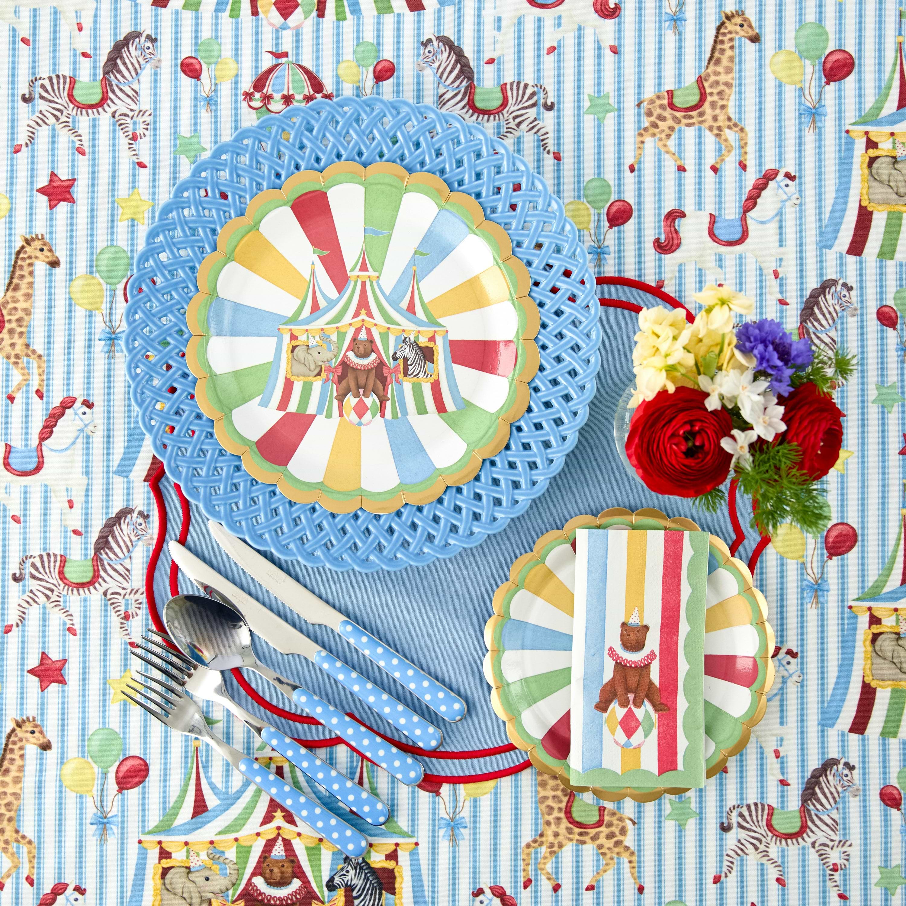 Blue Basketweave Dinner Plate