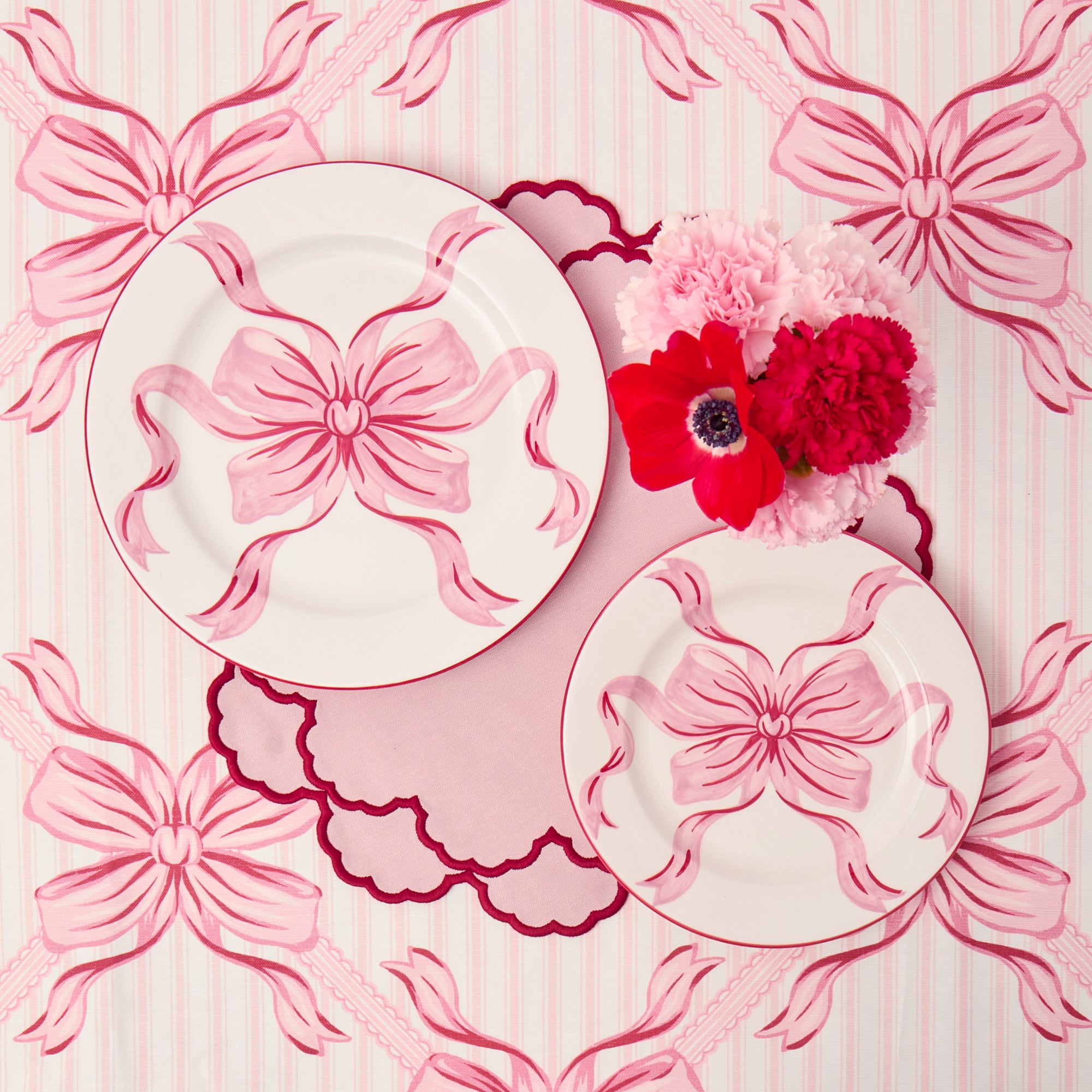 Lily Pink & Red Placemats (Set of 4)