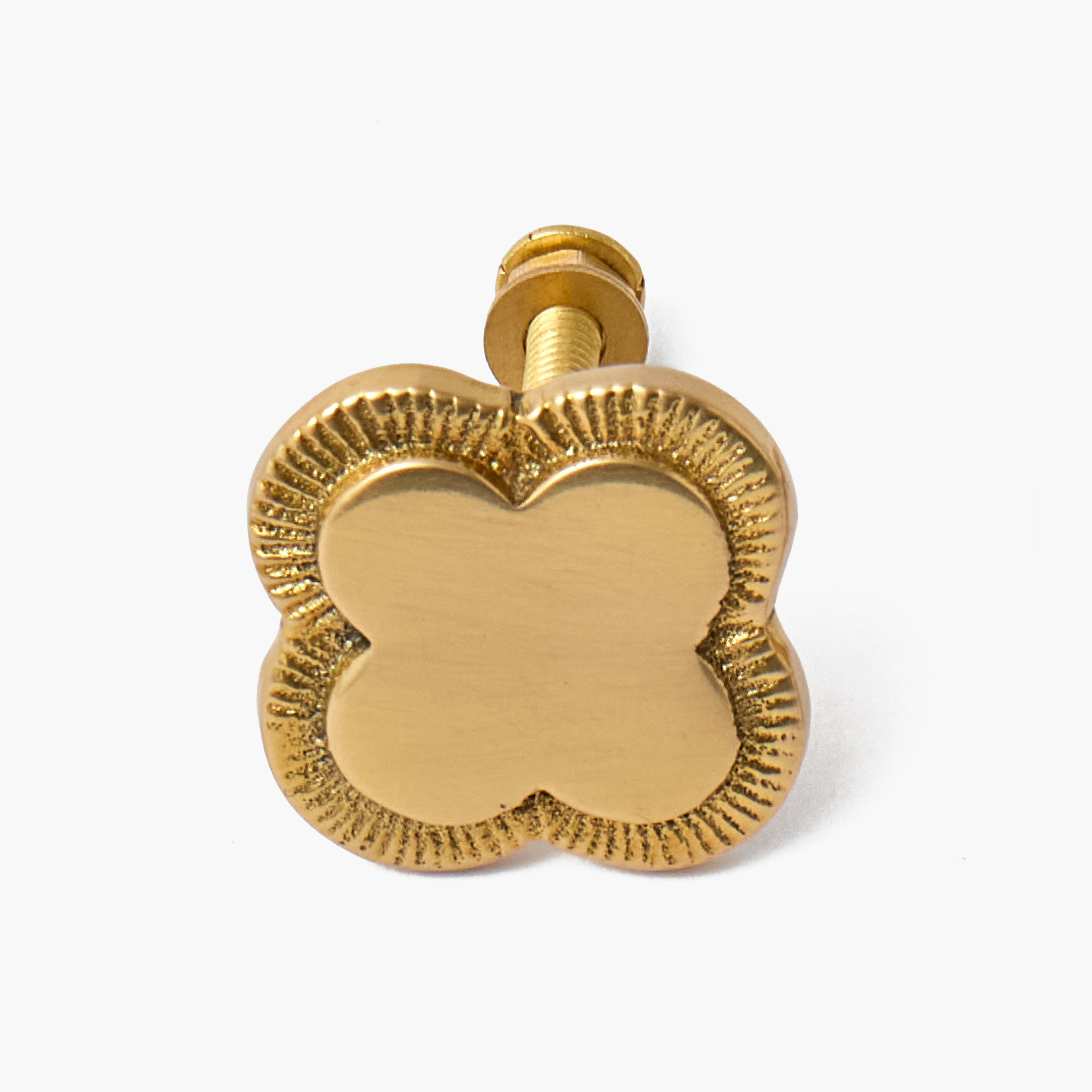 Quatrefoil Brass Knob