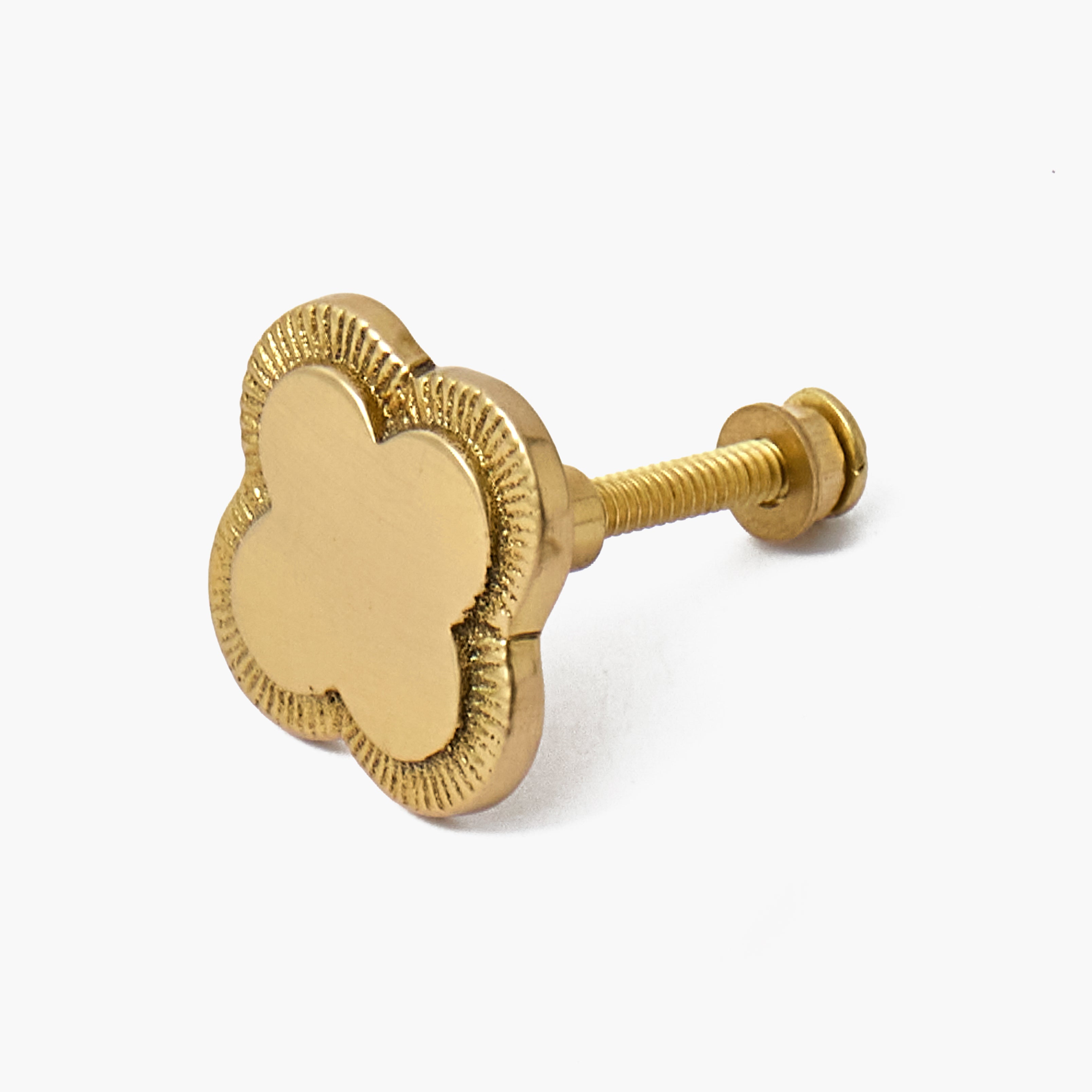 Quatrefoil Brass Knob