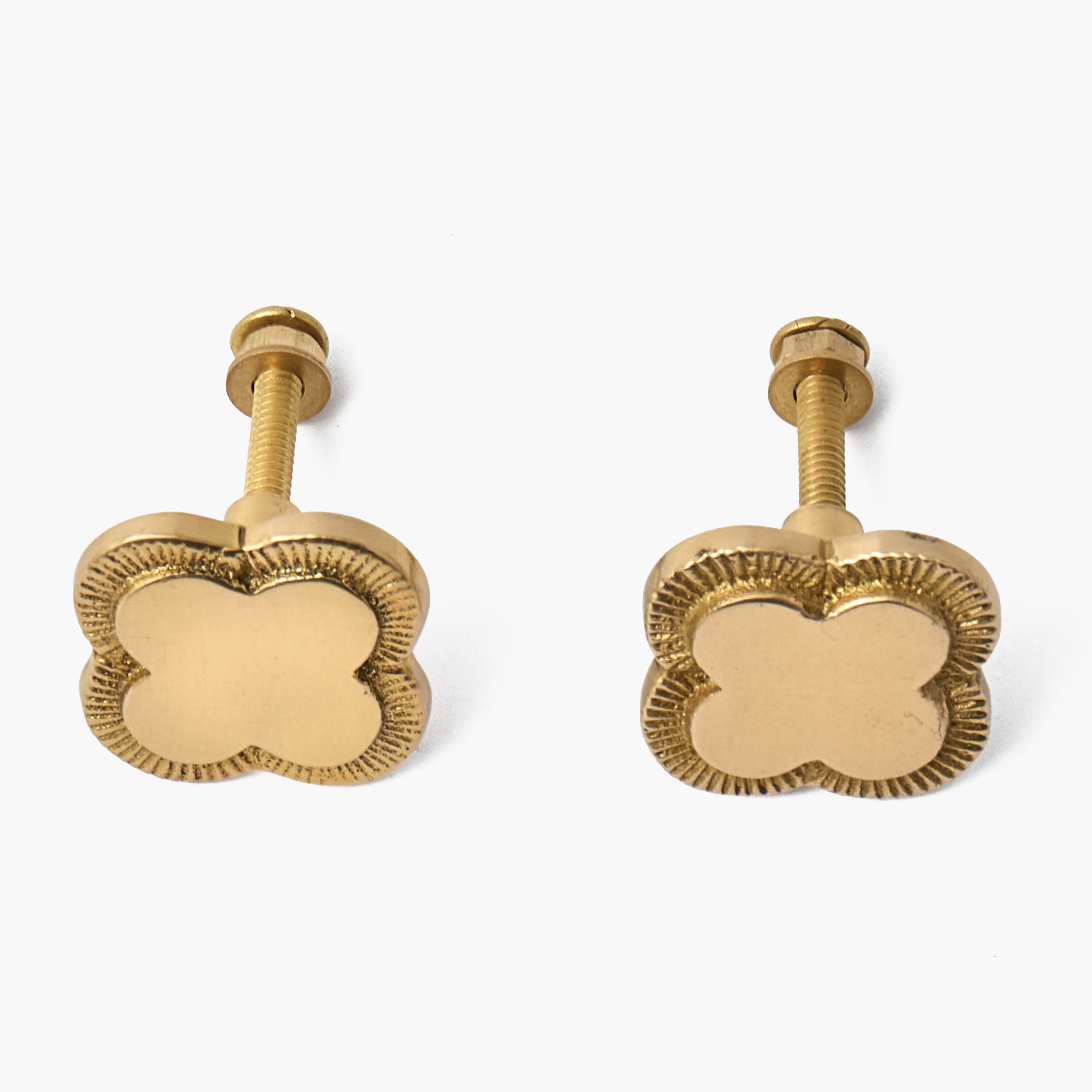Quatrefoil Brass Knob