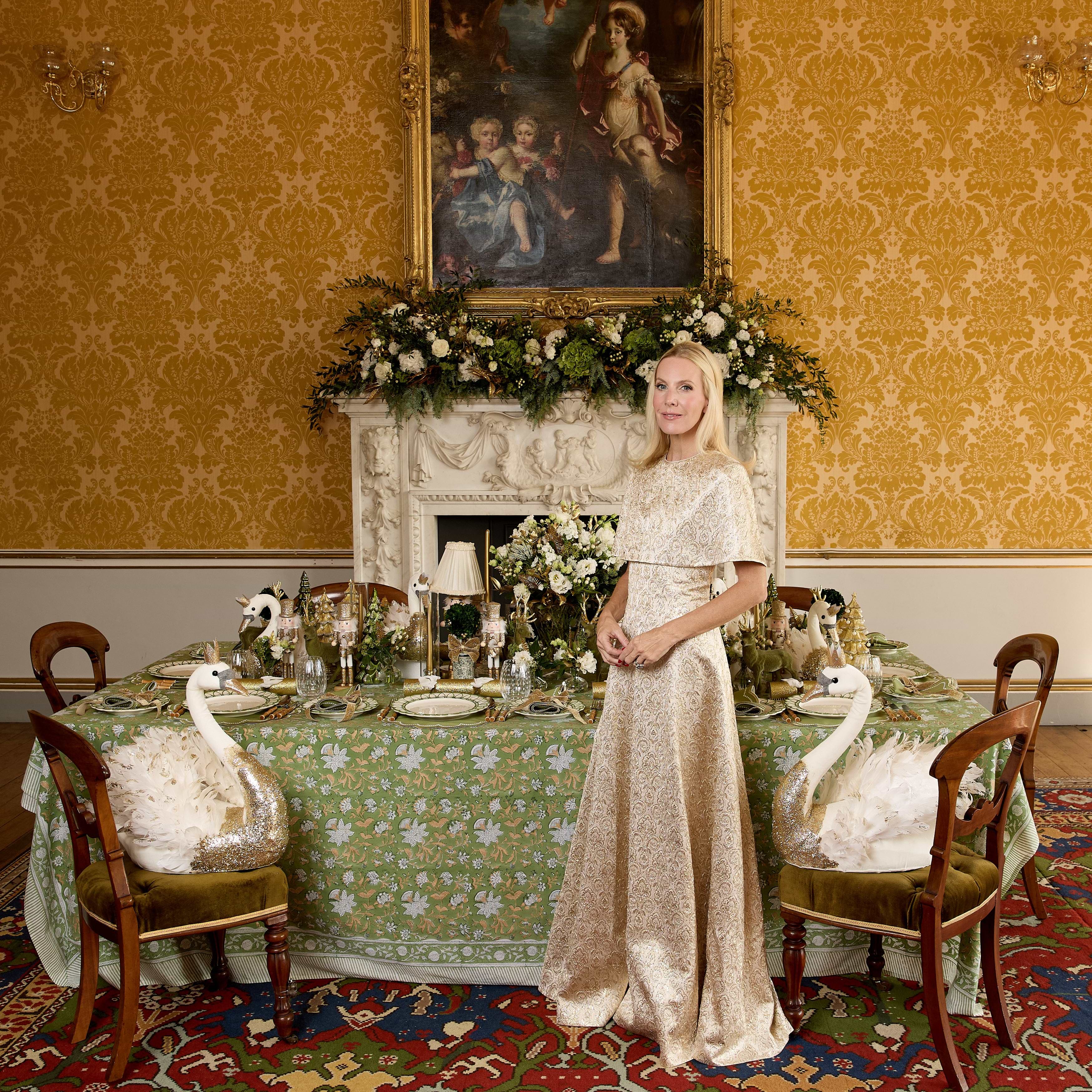 Green & Gold Davina Tablecloth