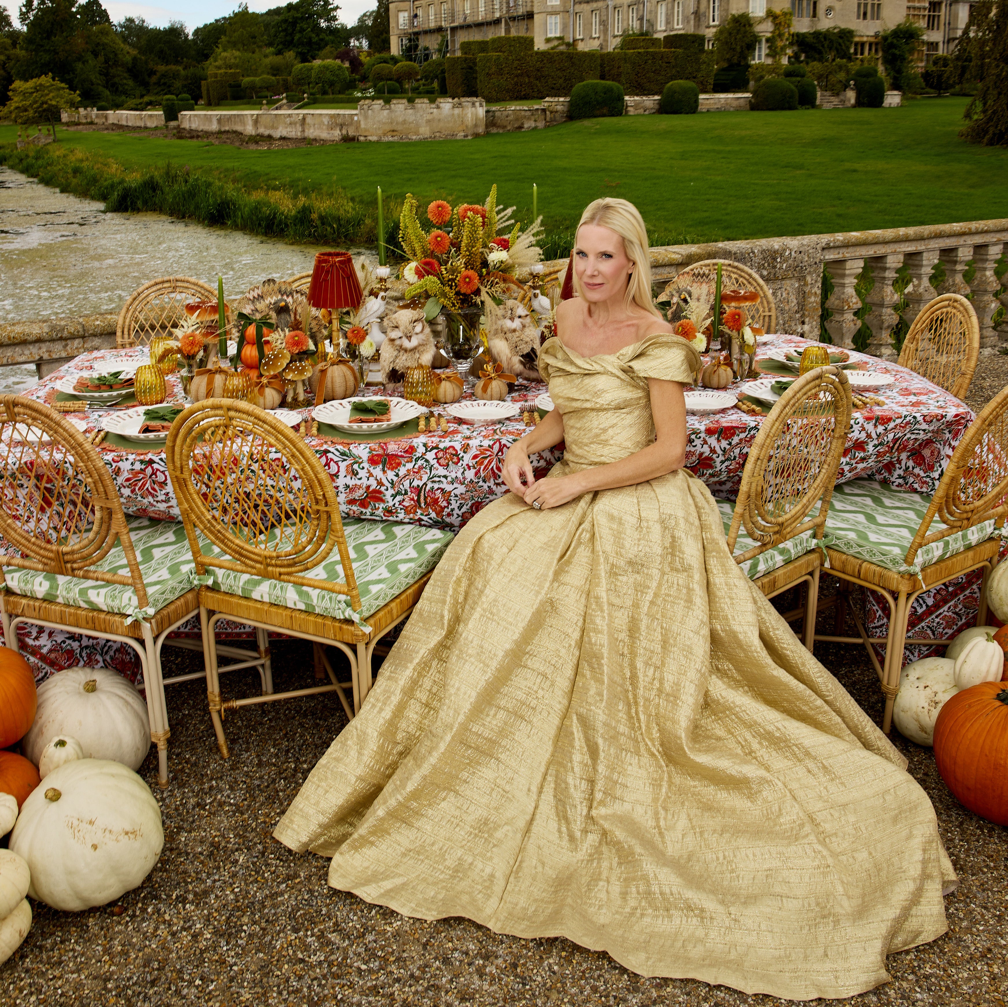 Orange & Green Beatrice Tablecloth