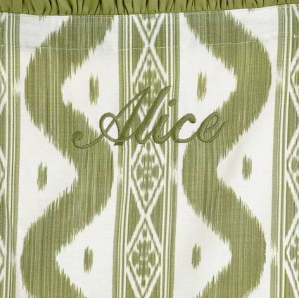 Olive Ikat Frilled Apron