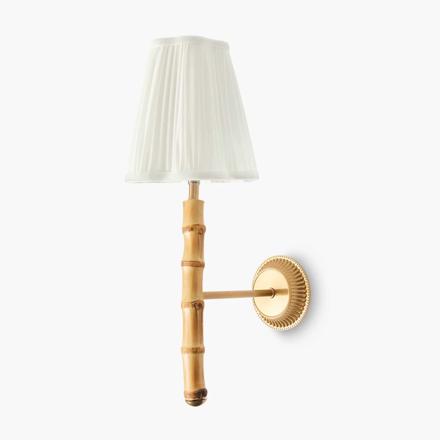 Bamboo Rechargeable Wall Light with Cream Shade (14cm)