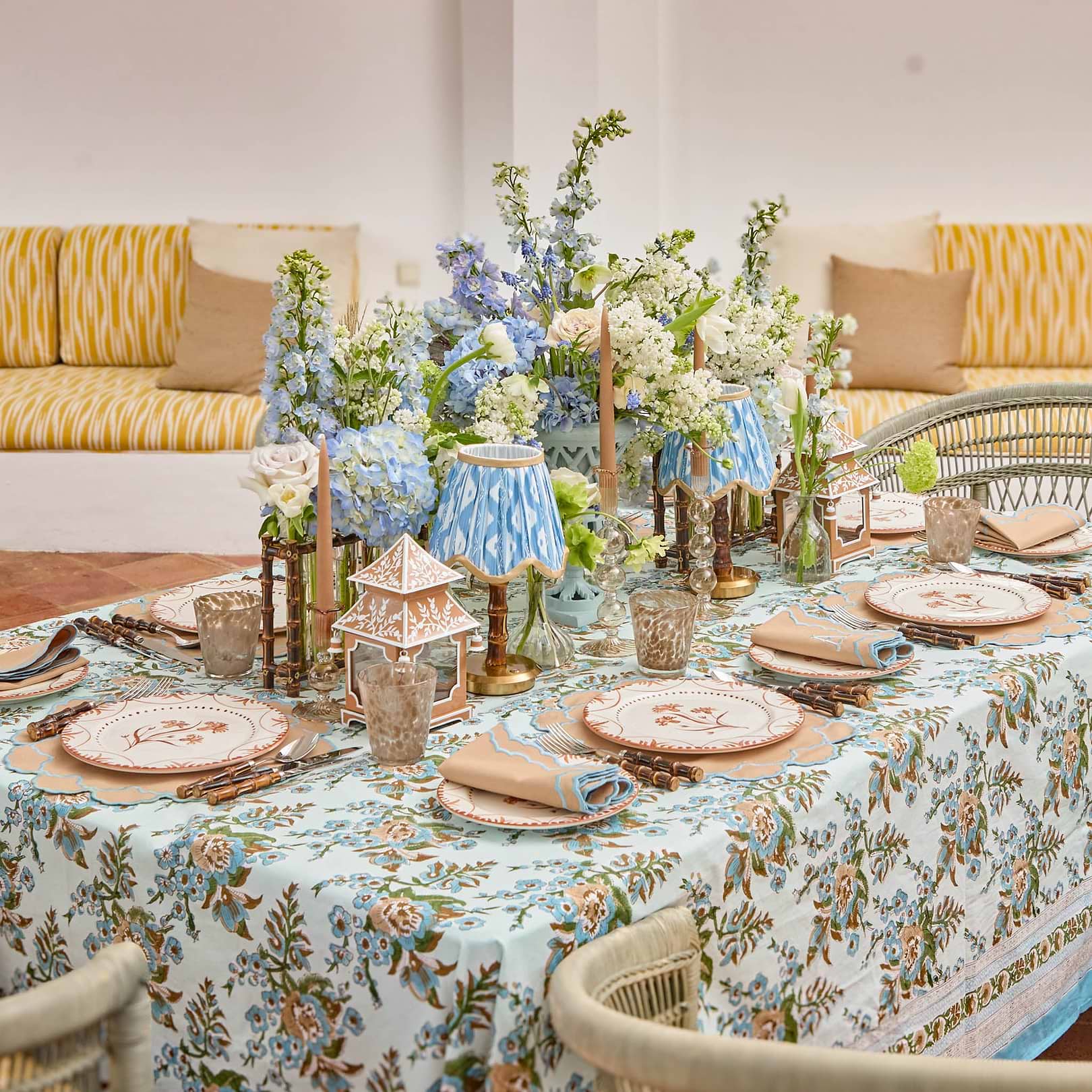 Sophia Blockprint Tablecloth