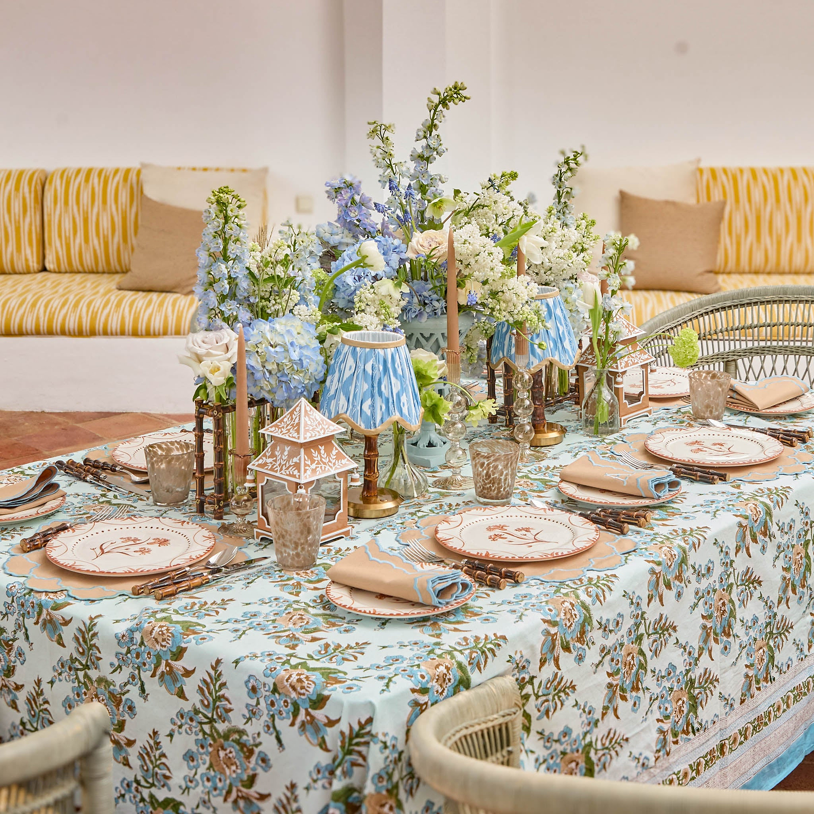 Sophia Blockprint Tablecloth